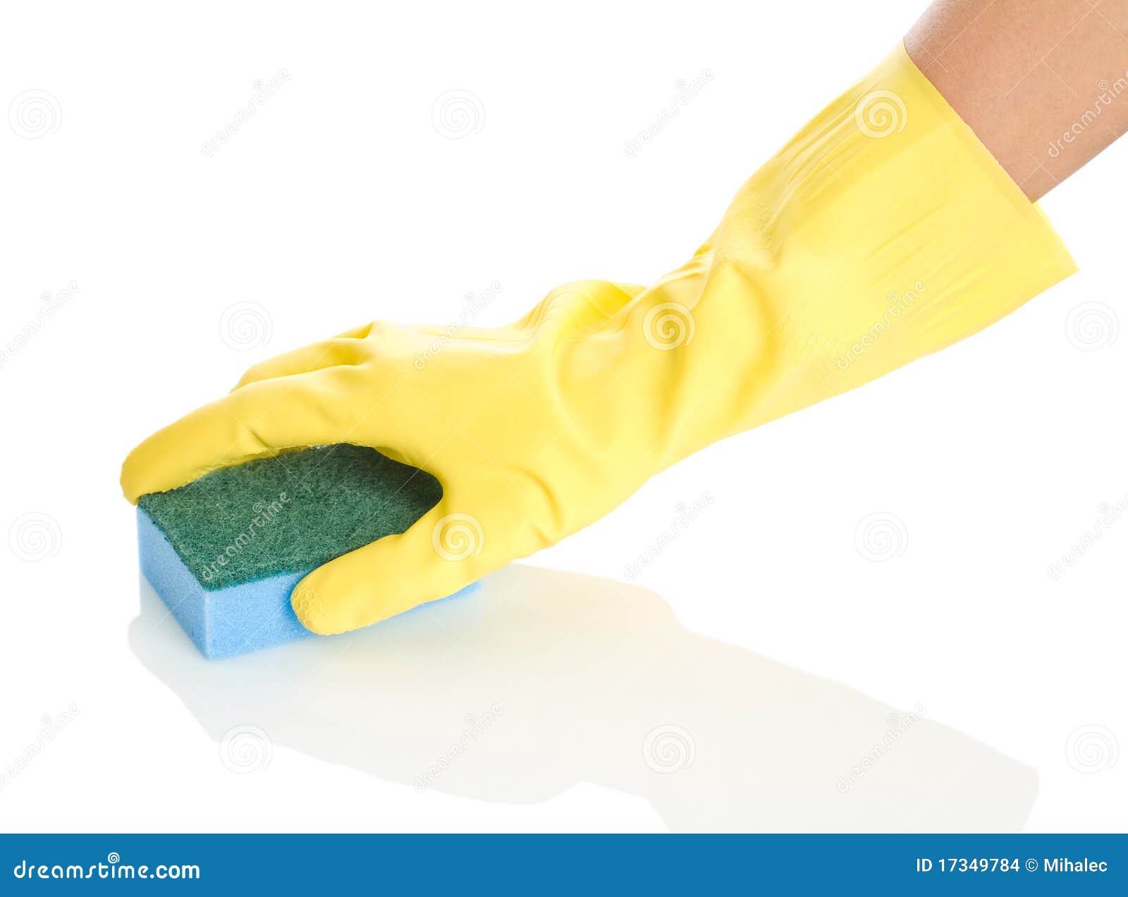 Rubber Glove with Sponge stock photo. Image of holding 17349784