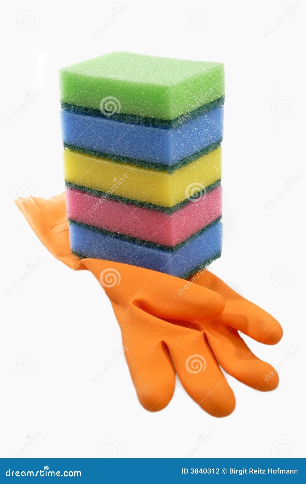 Rubber glove with sponges stock photo. Image of healthy 3840312