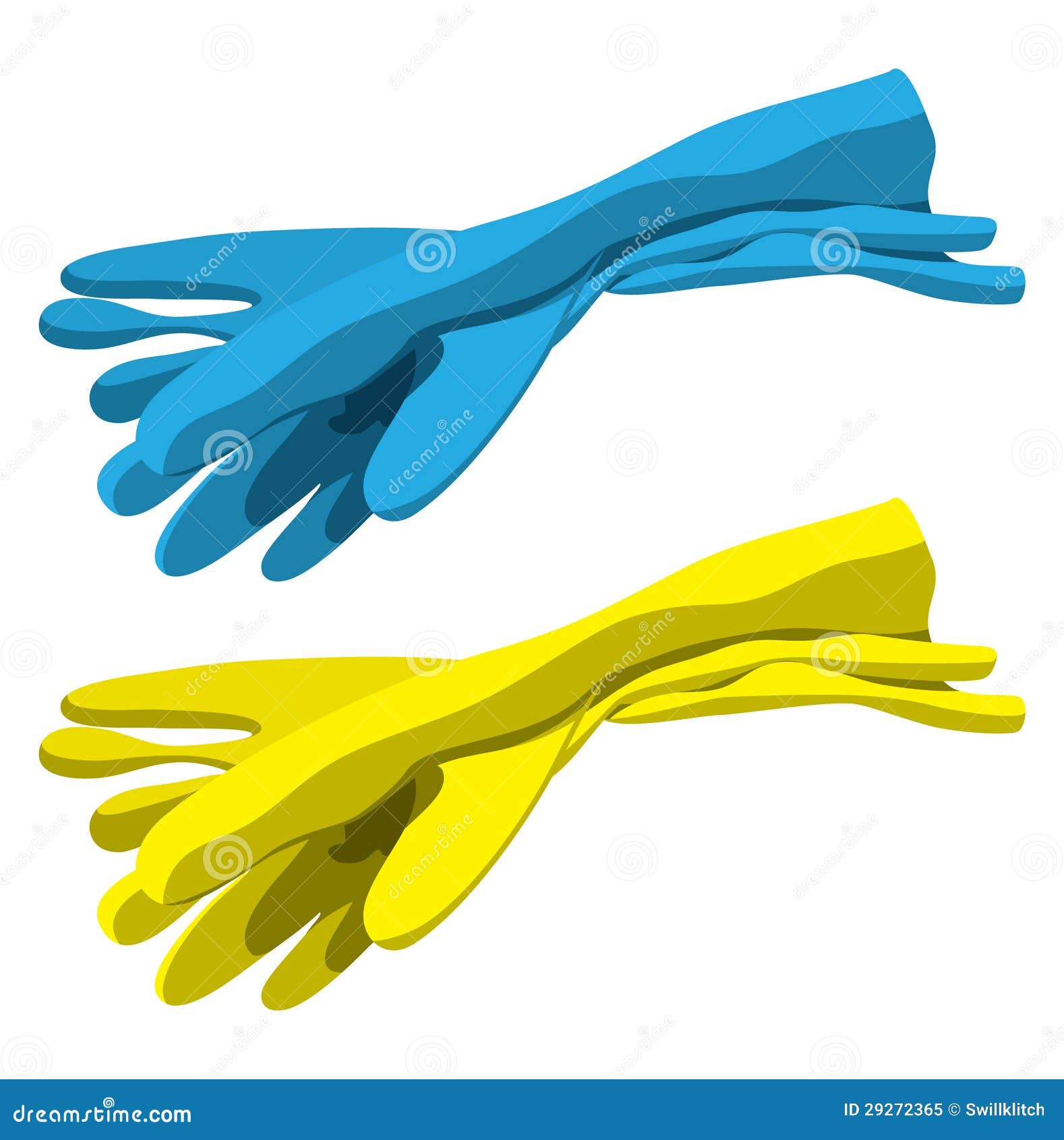 Rubber gloves stock vector. Illustration of dish, object 29272365
