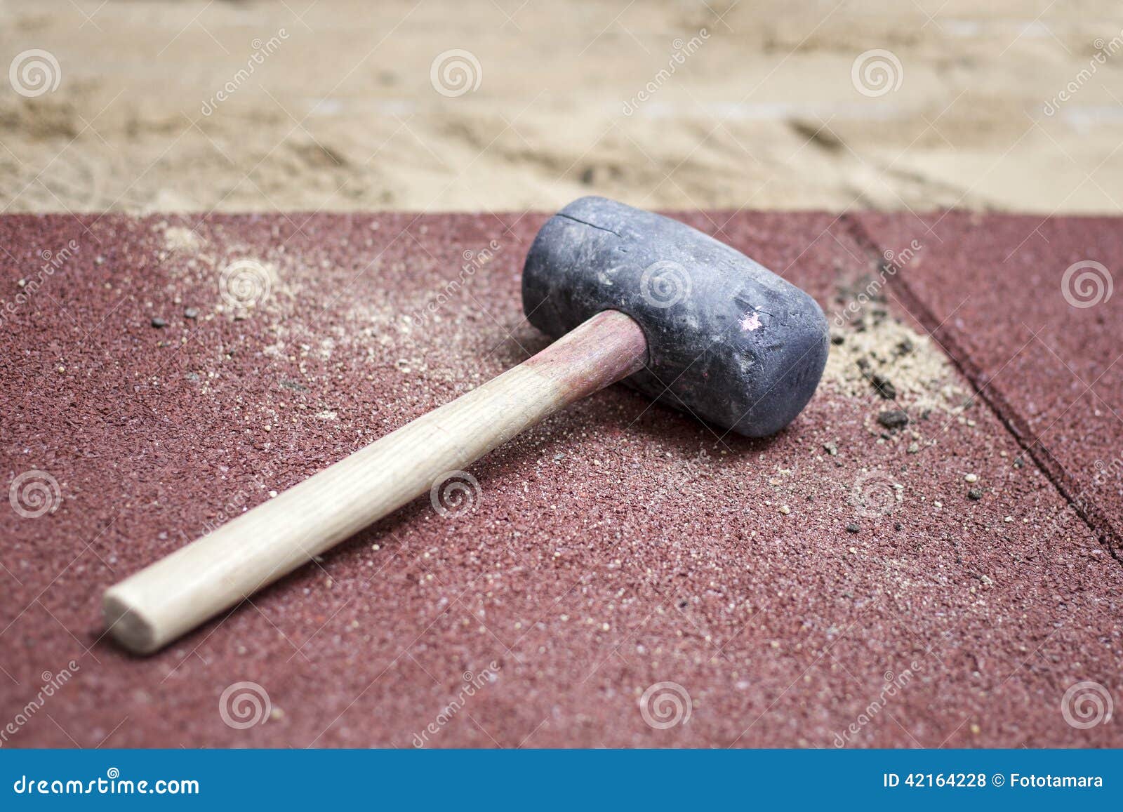 Rubber Hammer on Brick Pavement Stock Photo Image of hammer, outdoors
