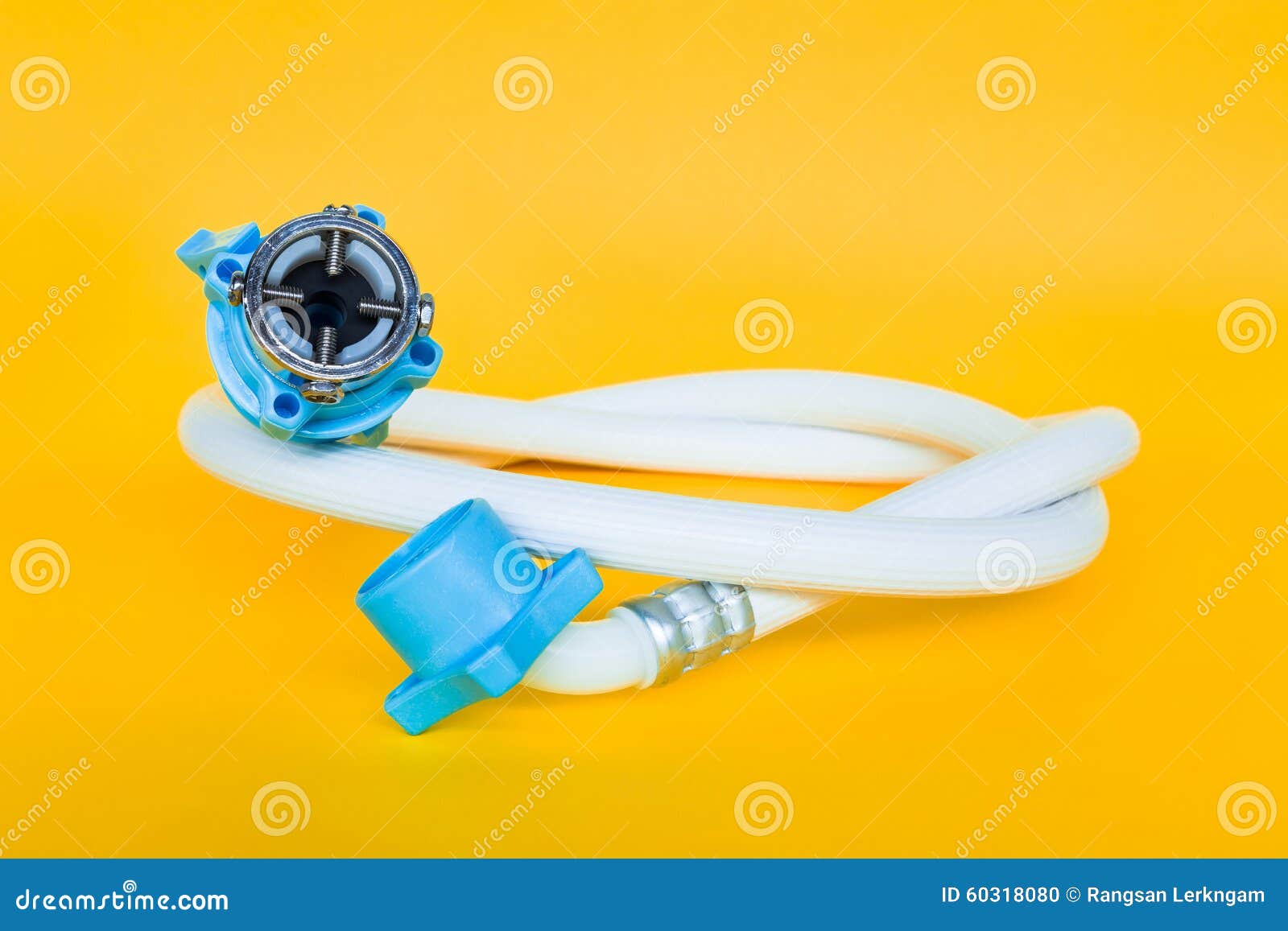 Rubber Hoses for the Water To the Washing Machine Stock Photo Image