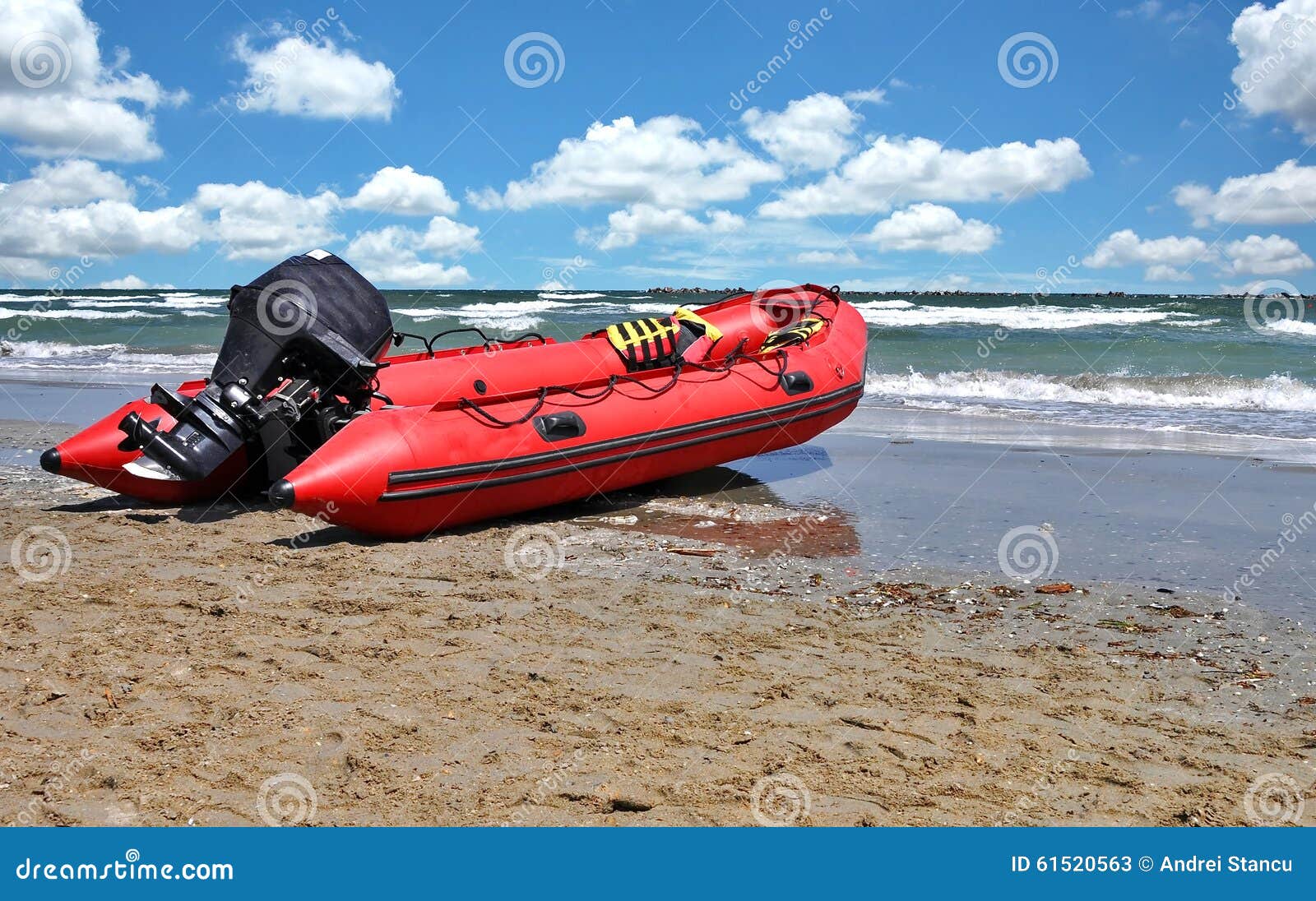 Rubber lifeguard boat stock image. Image of seaside, coastal - 61520563