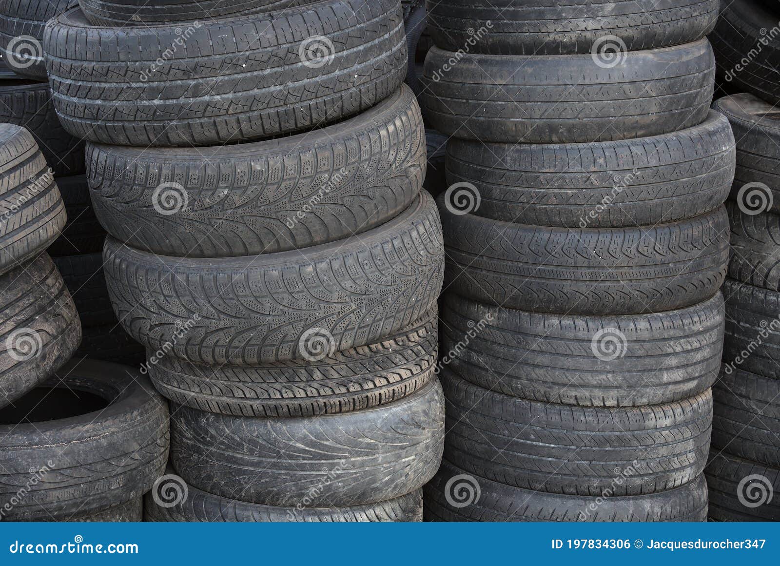 Rubber Recycling Car Tire Old Wheels Waste Stack Stock Photo Image of