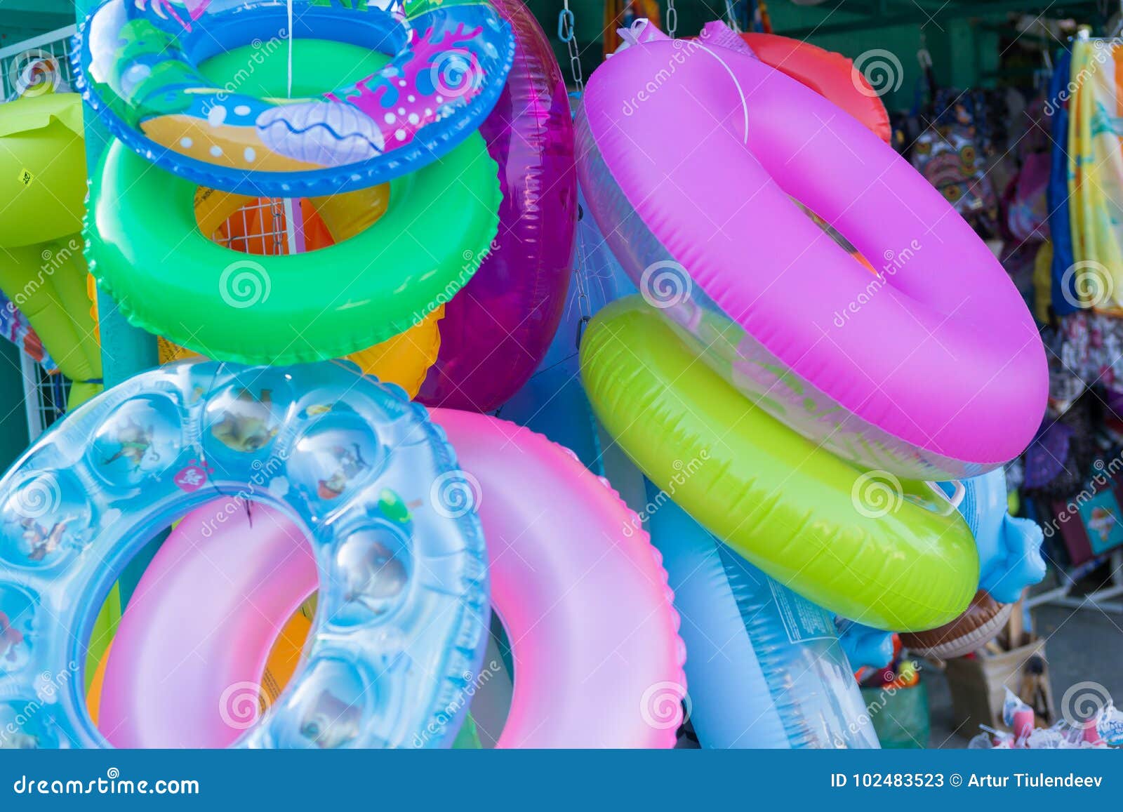 A rubber ring at the store stock image. Image of refreshing