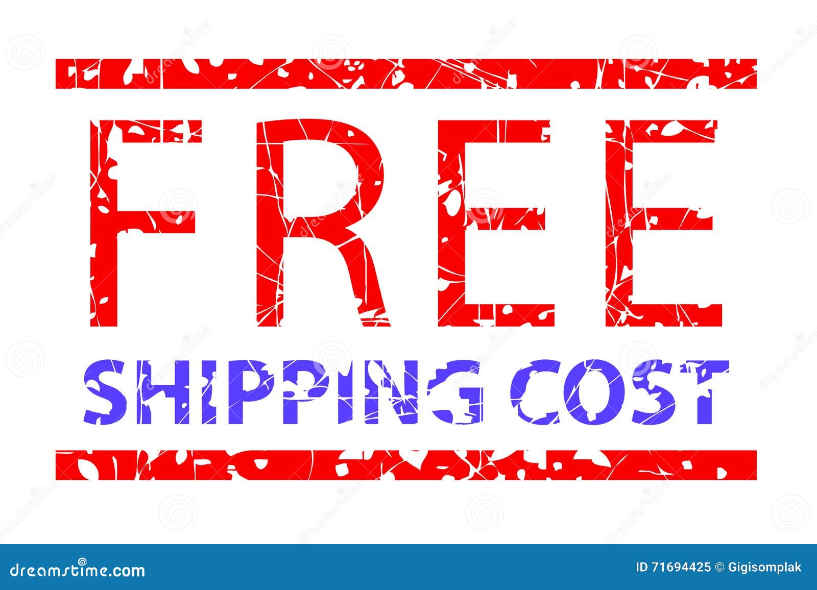 Rubber Stamp Free Shipping Cost Stock Vector Illustration of graphic, effect 71694425