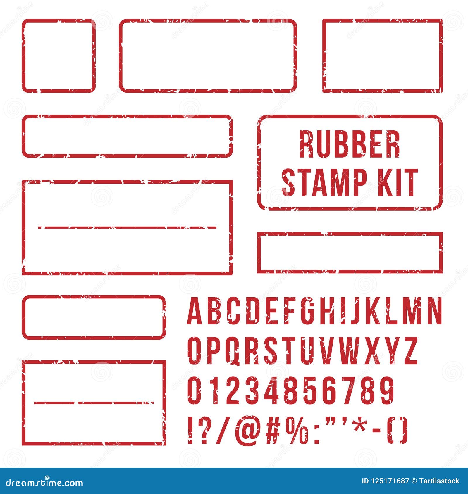 rubber stamp letters. red stamps frame and letterpress s with font numbers. marks kit  set