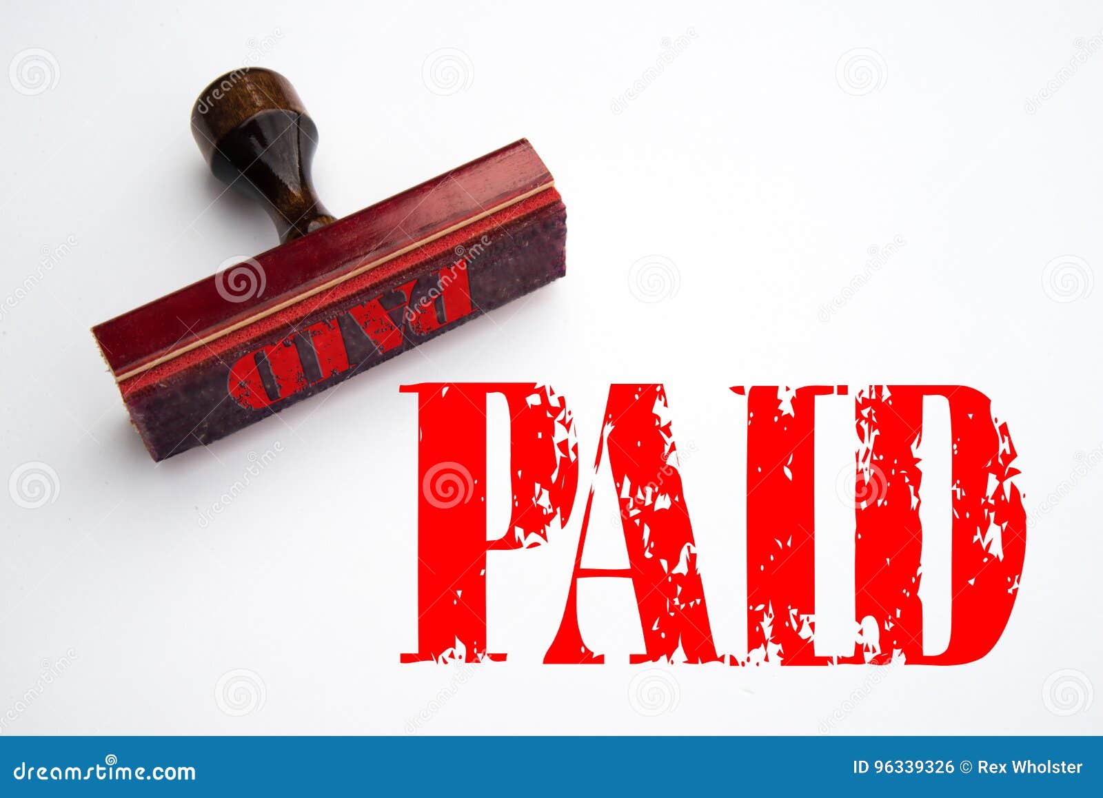 Rubber stamp with PAID stock illustration. Illustration of fund 96339326