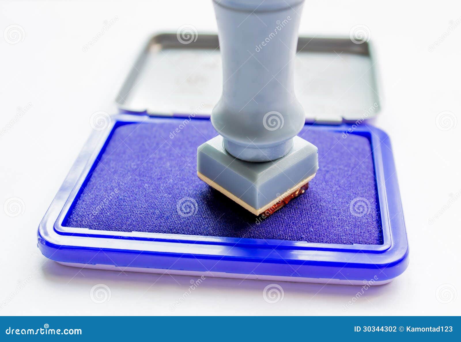 Rubber Stamp with Stamp Pad Stock Photo Image of communication