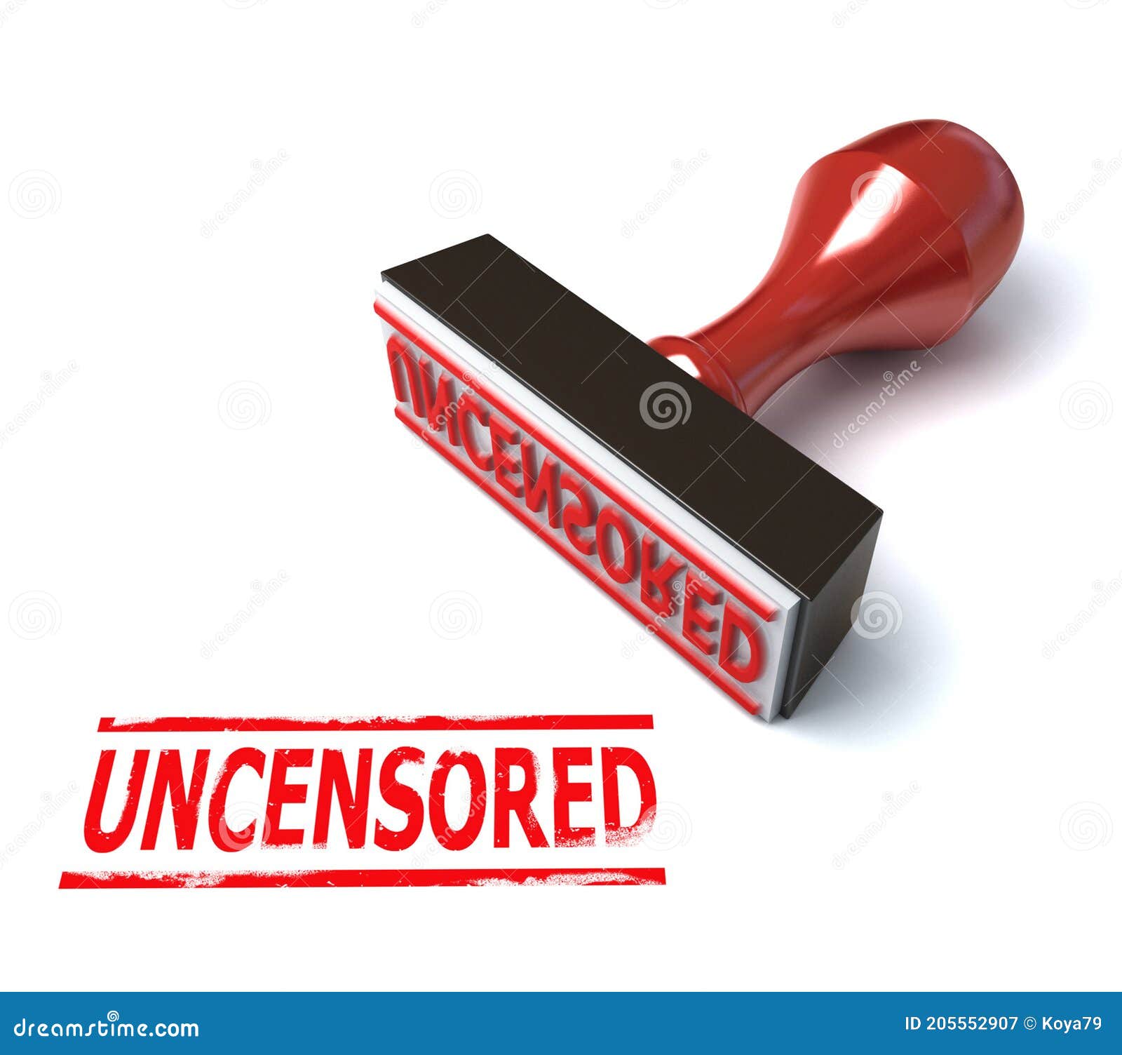 Rubber Stamp Uncensored 3d Rendering Stock Illustration Illustration