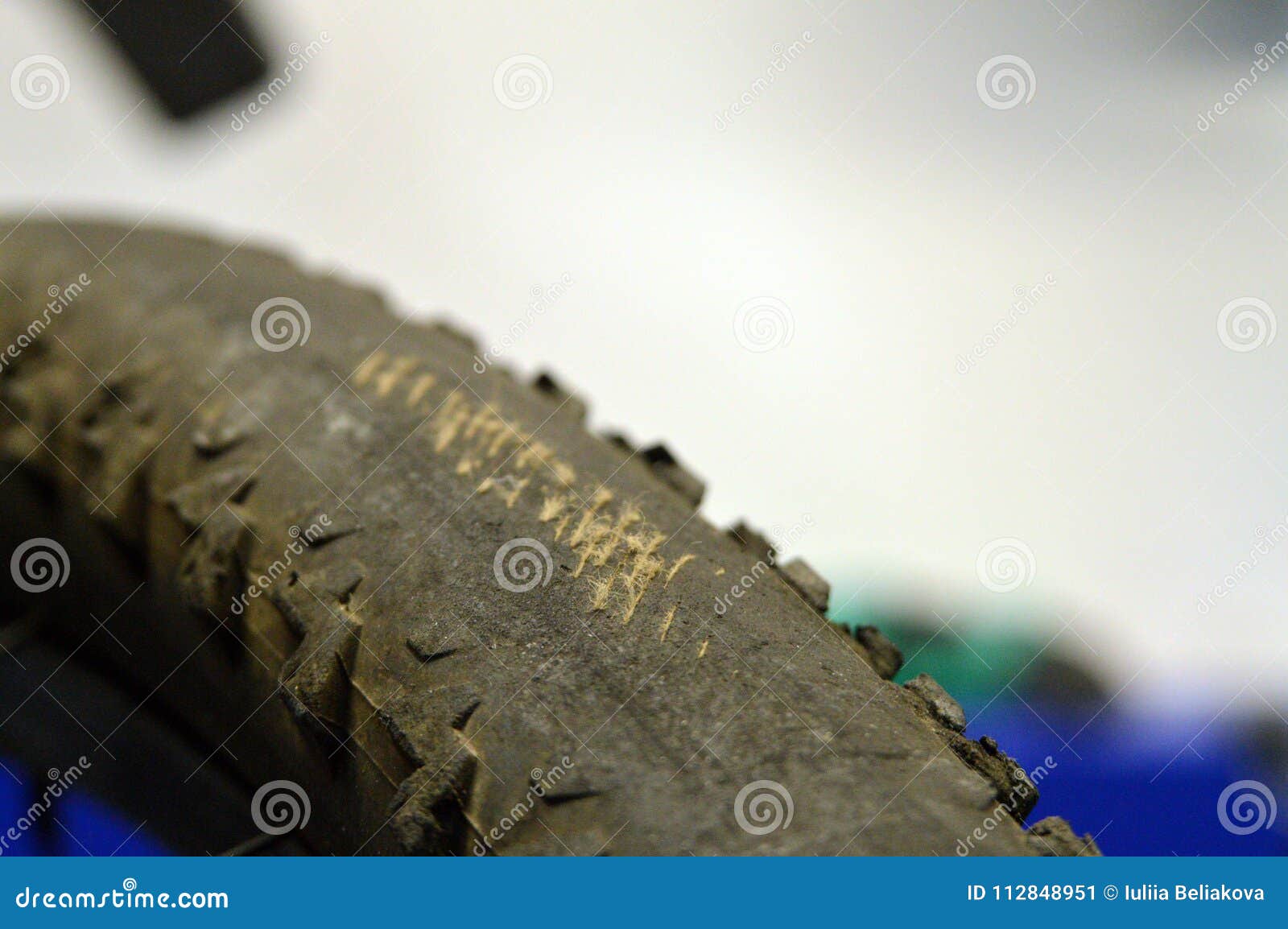 Rubber Tire for Bicycle with Damage Stock Image Image of athlete
