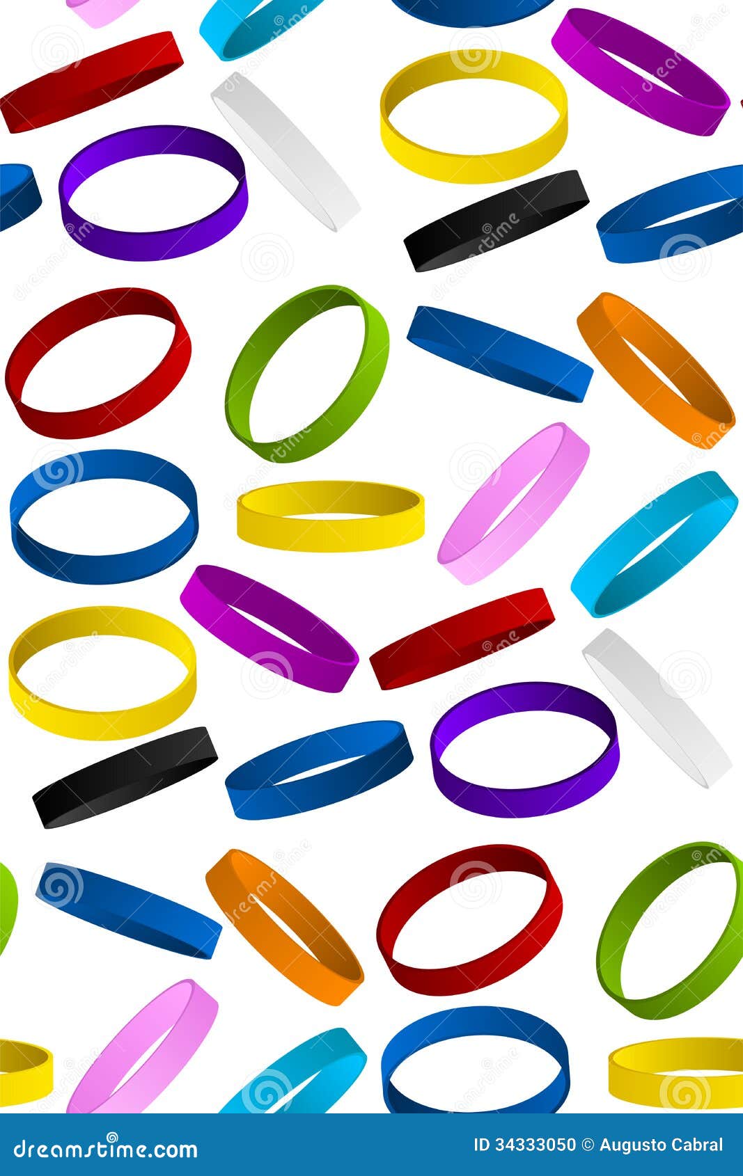 Rubber Wristband Bracelet Seamless Pattern Backgro Stock Vector