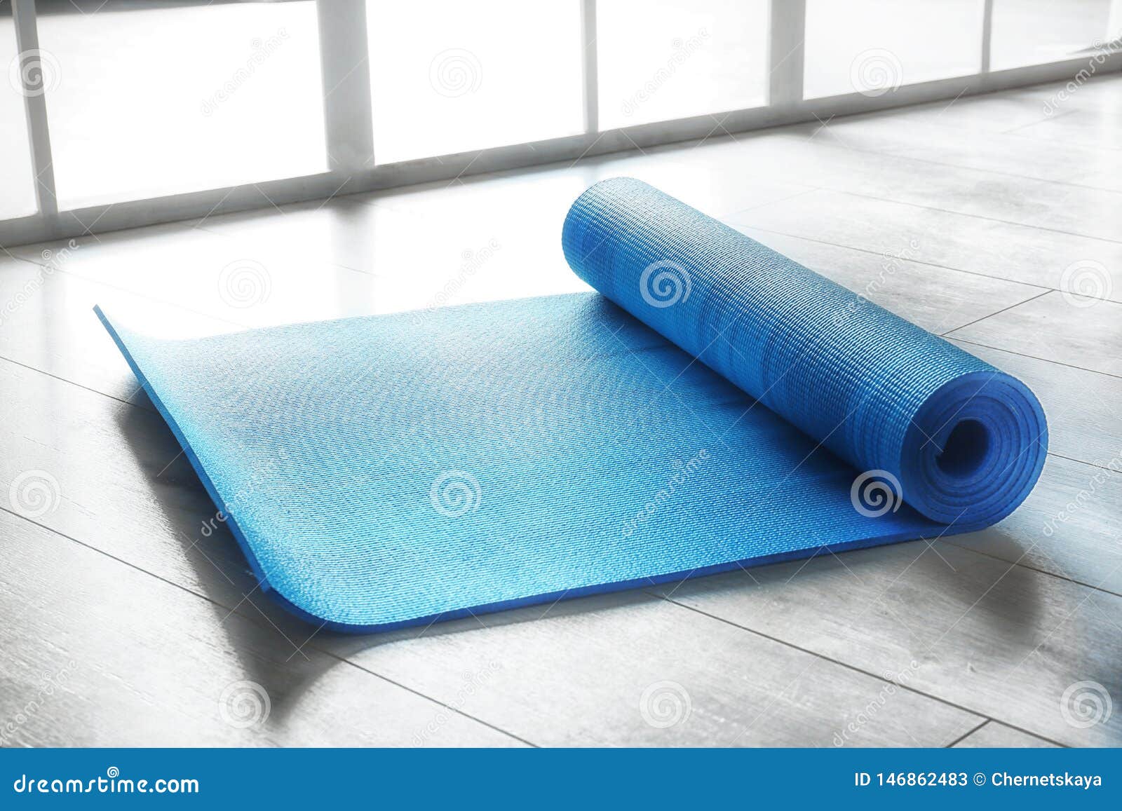 Rubber Yoga Mat on Floor Indoors Stock Image Image of equipment, calm