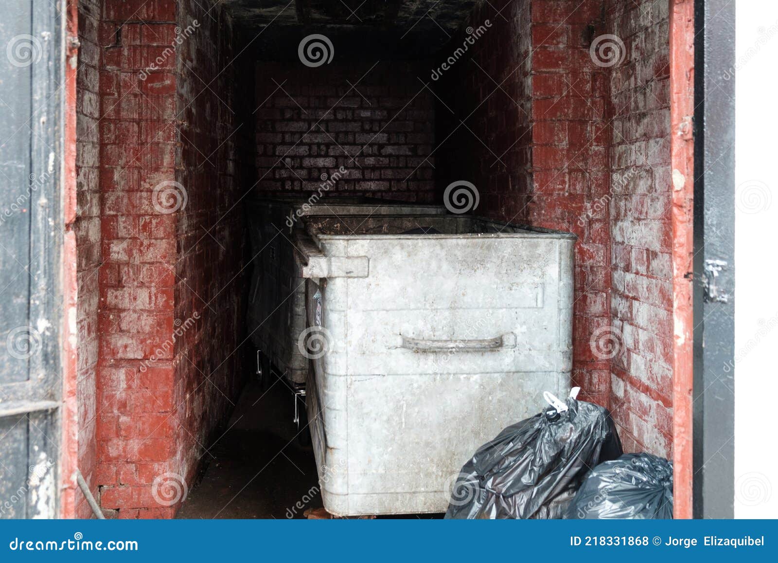 Rubbish Bin and Some Bags of Rubbish Stock Photo Image of disposal
