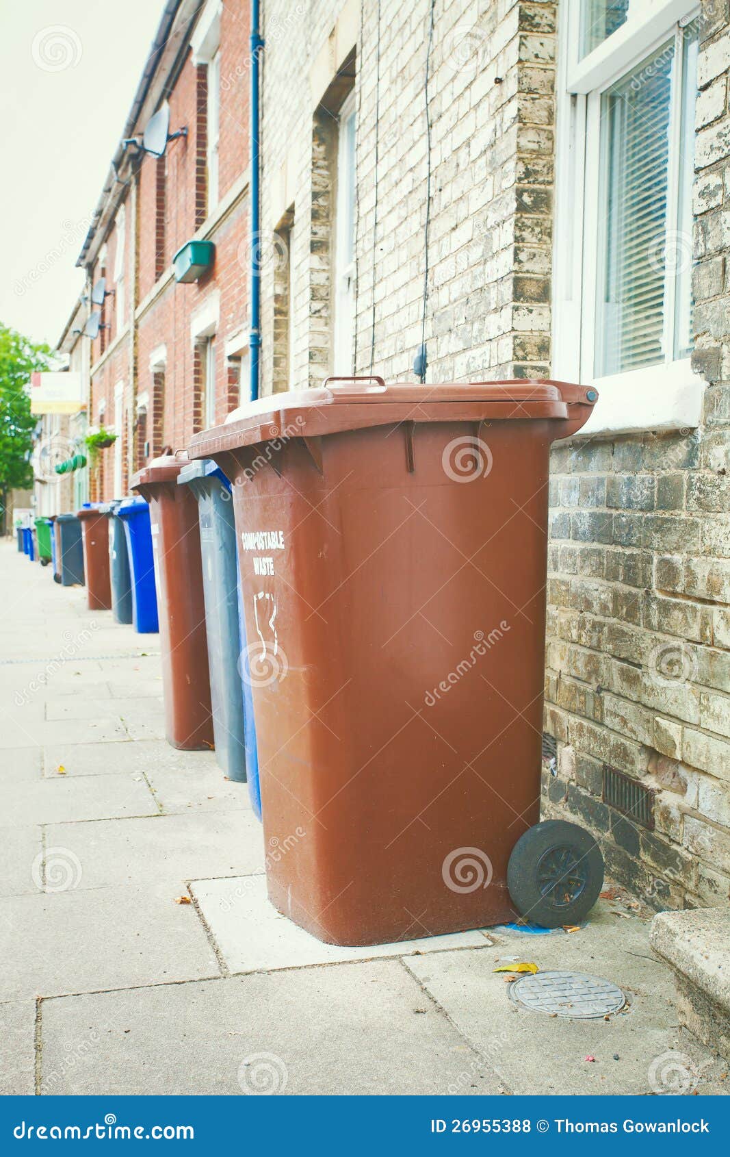 Rubbish bins stock photo. Image of homes, rown, england 26955388