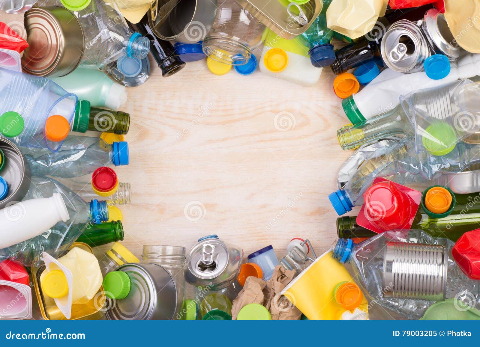 Rubbish that Can Be Recycled with Copy Space Stock Image Image of