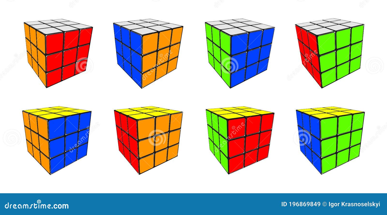 Rubik`s Cube Different Color. Cubes Combination Puzzle Editorial Stock  Image - Illustration of three, entertainment: 196869849