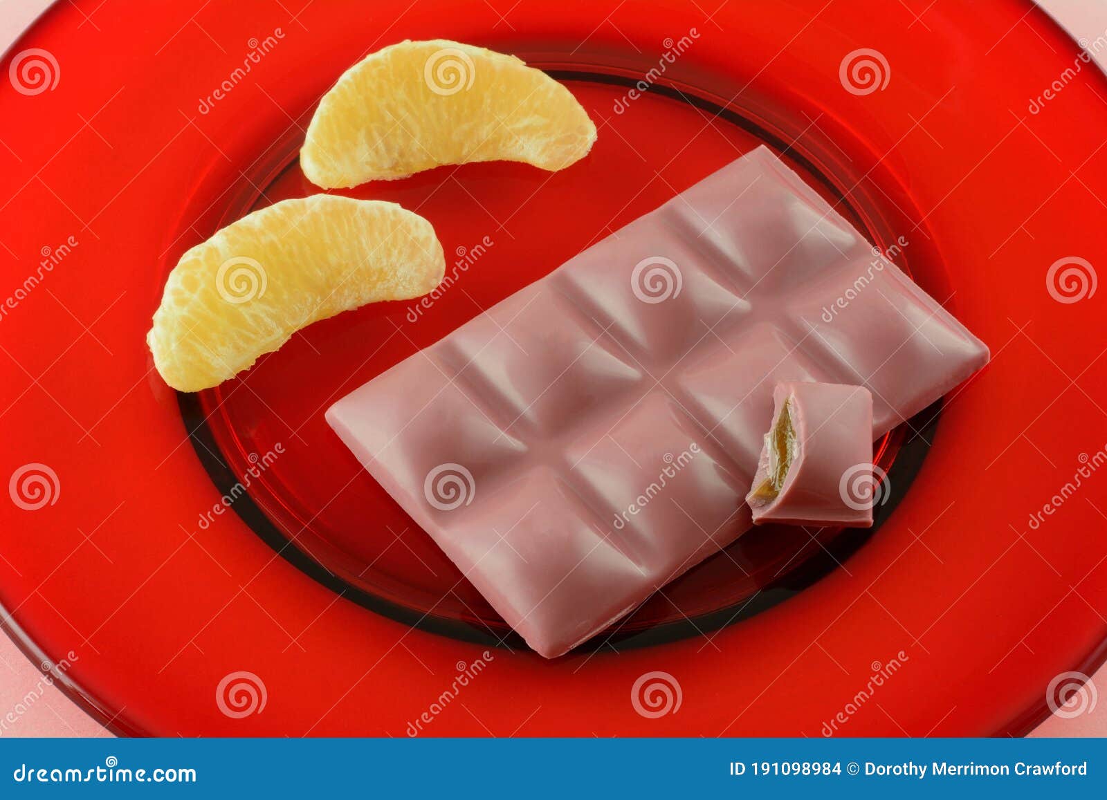 Ruby Chocolate Candy Snack Bar and Grapefruit Stock Photo Image of