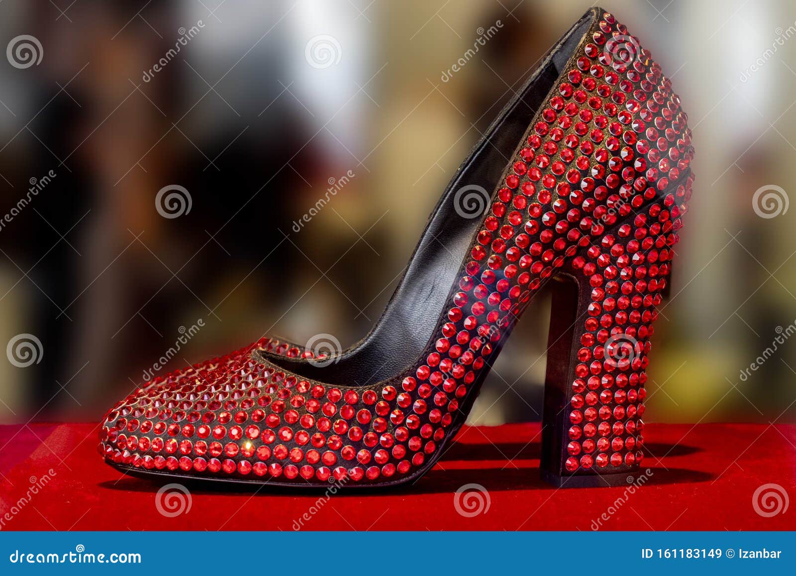 Ruby Covered High Heels Red Woman Shoe Stock Image - Image of shoes
