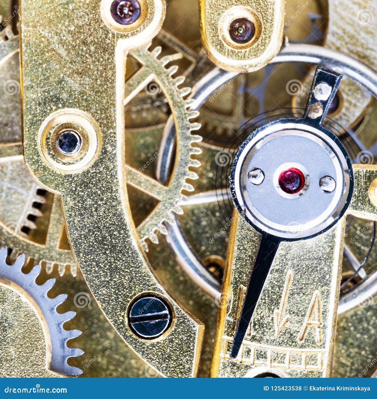 Stone and Adjusting Arrow in Brass Pocket Watch Stock Photo Image of antique, adjusting 125423538