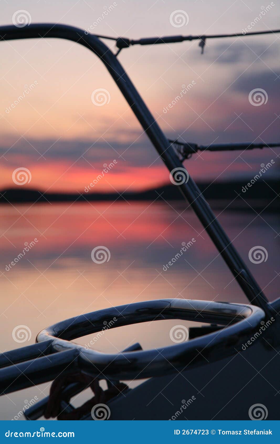 Rudder tiller and railing stock image. Image of sunset 2674723