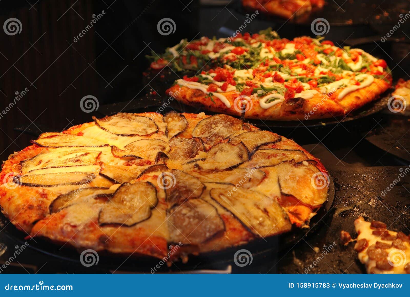 Ruddy Dough Italian Pizza In The Restaurants Kitchen Oven Stock Image Image Of Bread