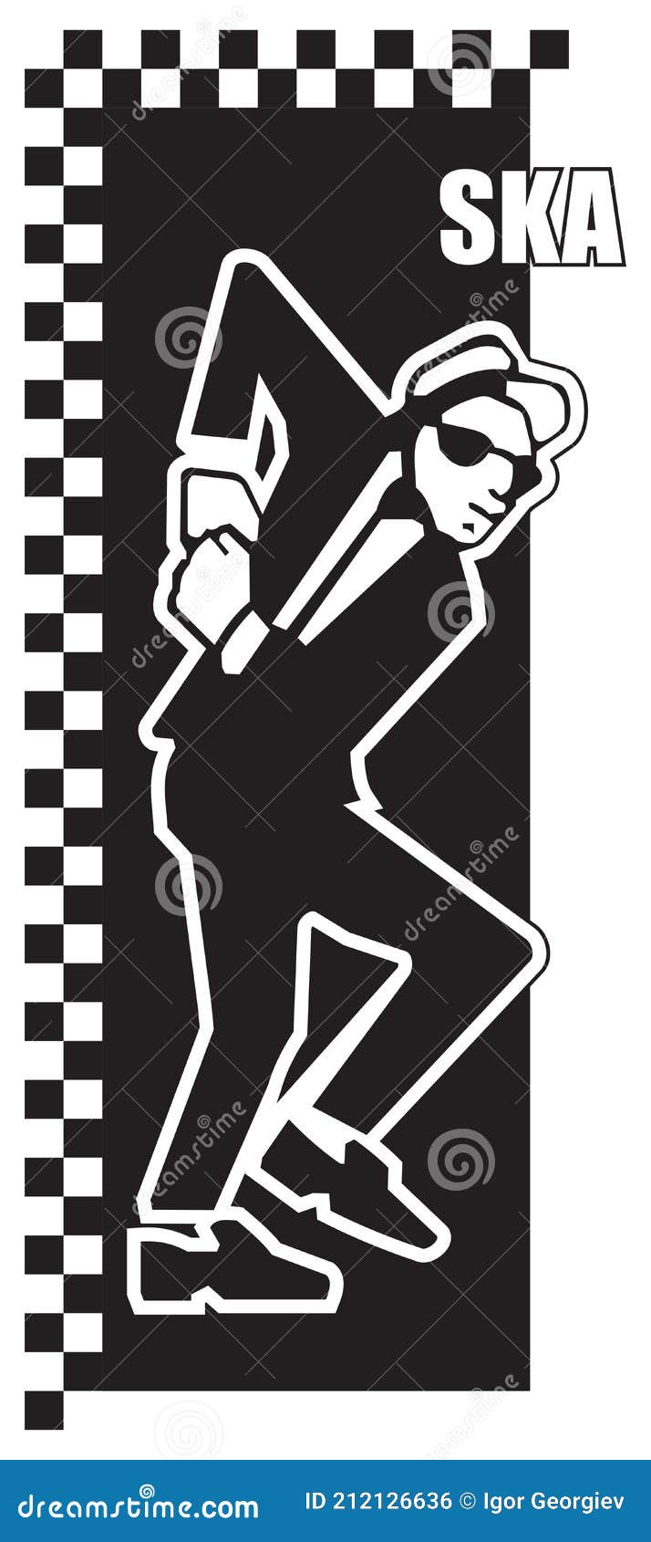 Rude Boy Ska  Music  Vector  Illustration Logo Stock Vector  