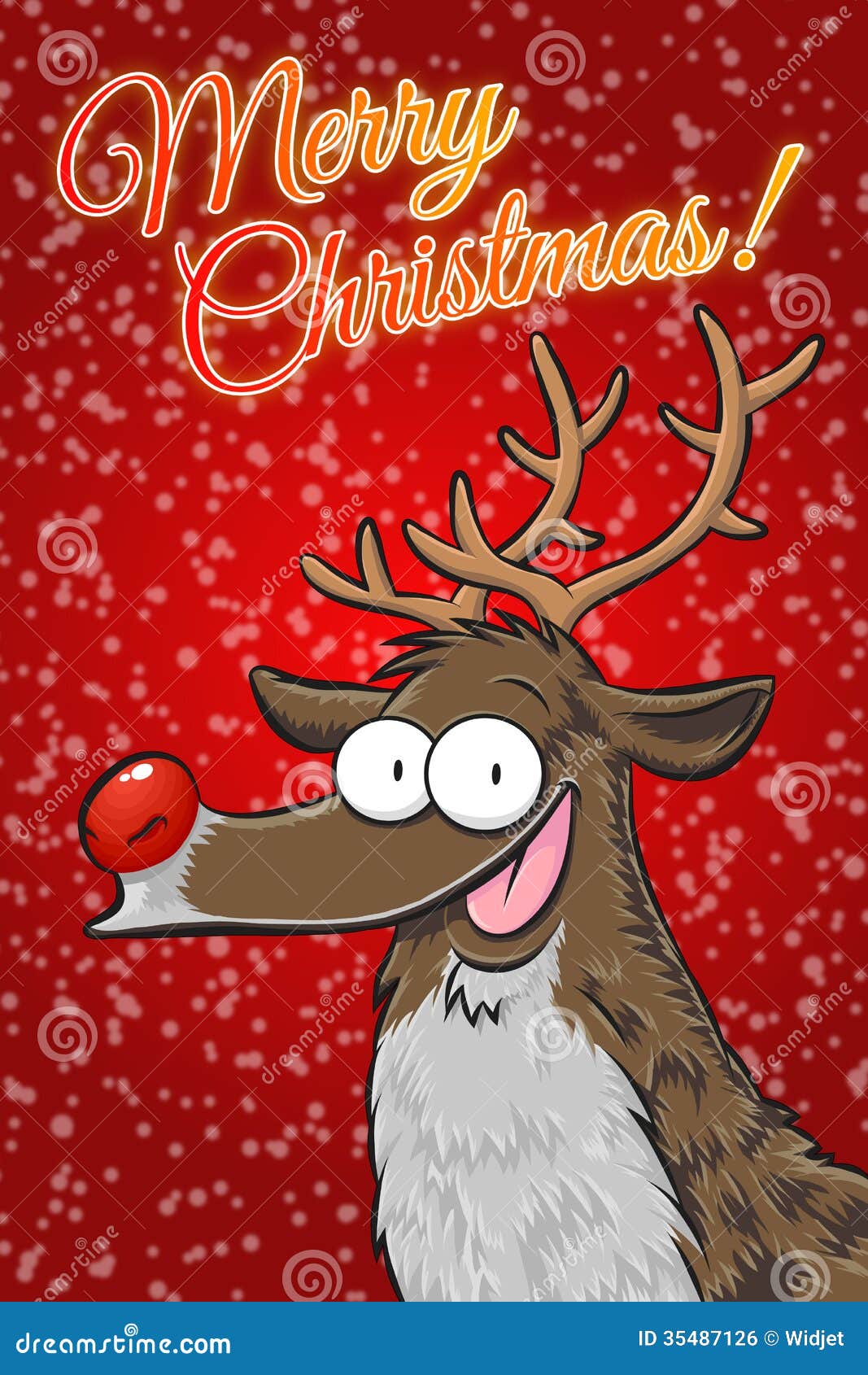 Rudolph Buon Natale Inglese Illustrazione Di Stock Illustrazione Di Cartolina Cervi