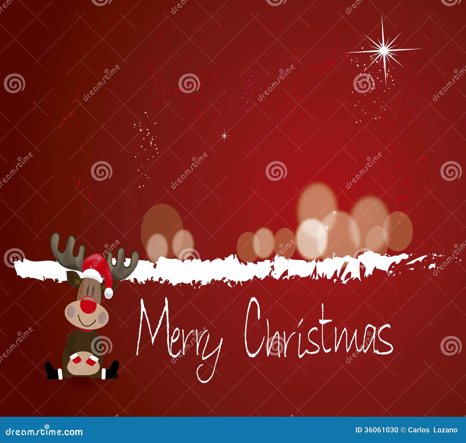 Rudolph merry christmas stock illustration. Illustration of striped