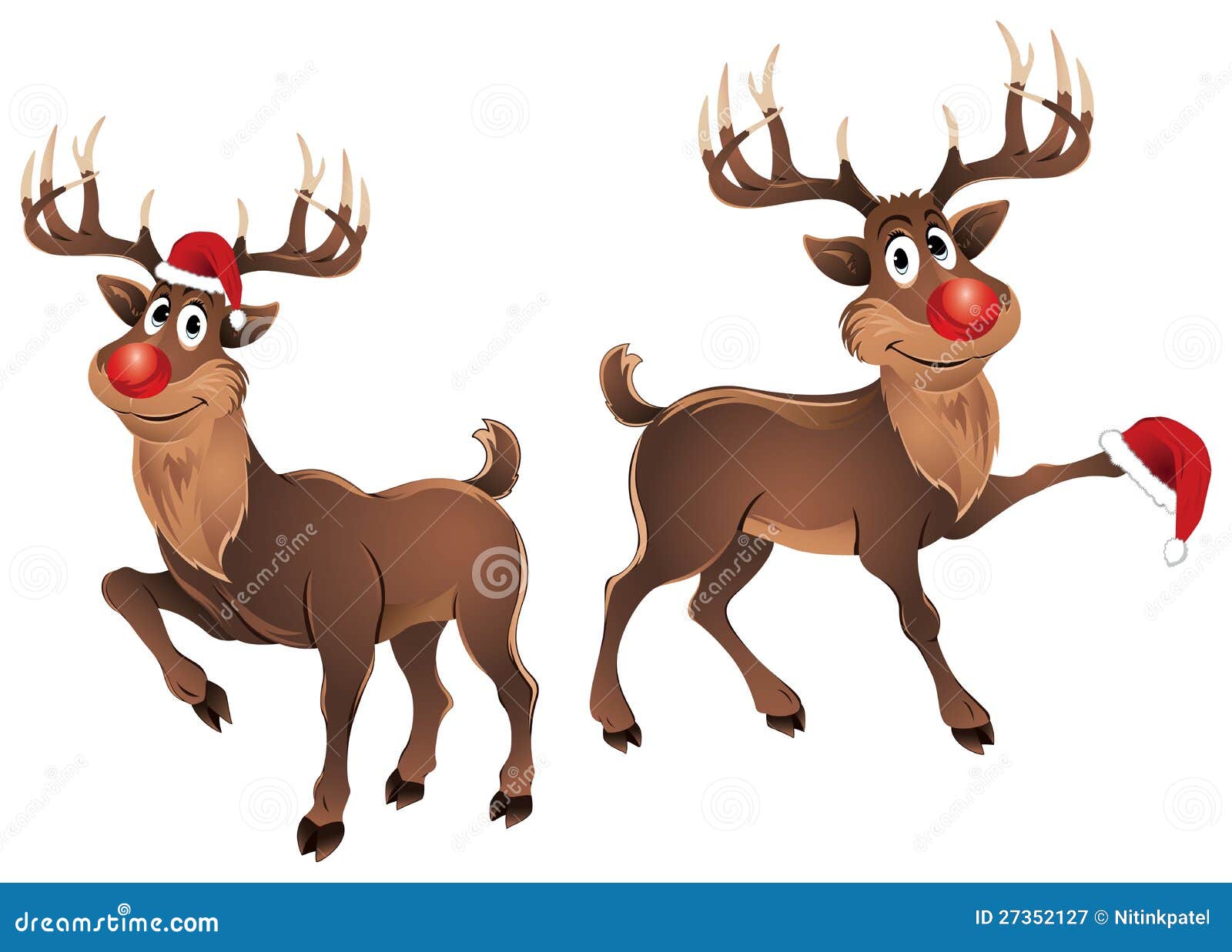 Rudolph The Reindeer Dancing With Hat Royalty Free Stock 