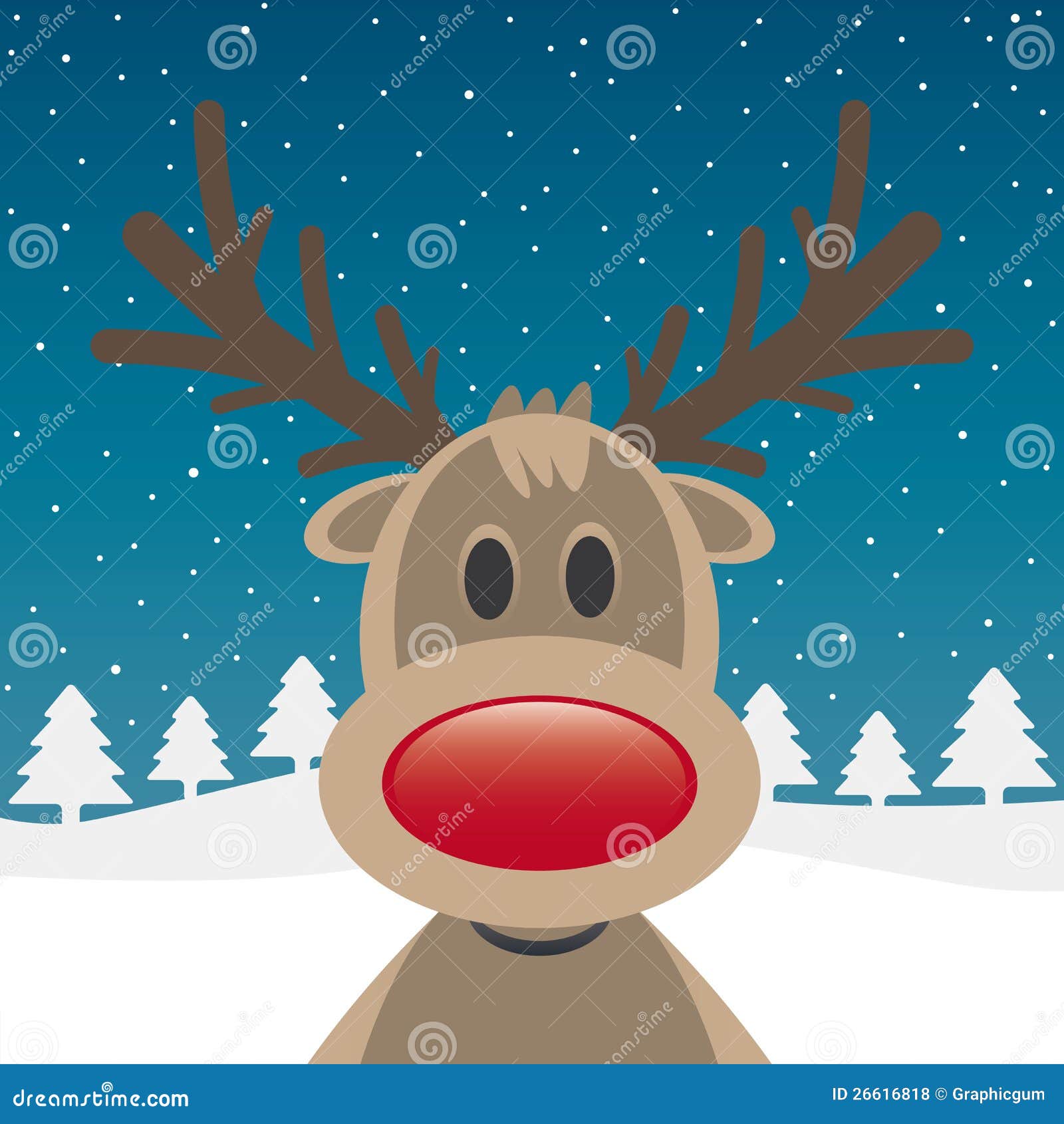 Rudolph The Reindeer Christmas And New Year Banner Stock Photo ...
