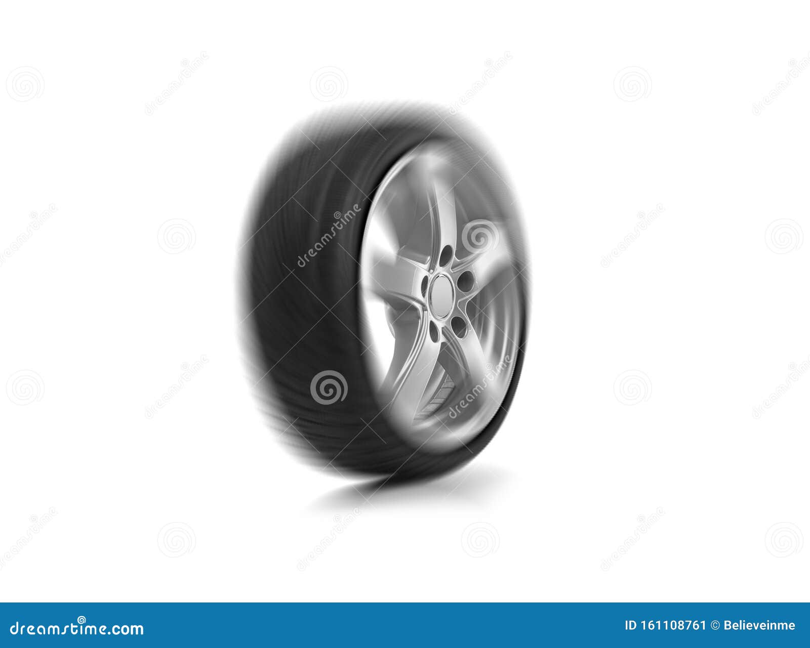 Rueda De Coche Giratoria Sobre Fondo Blanco Imagen de archivo Imagen