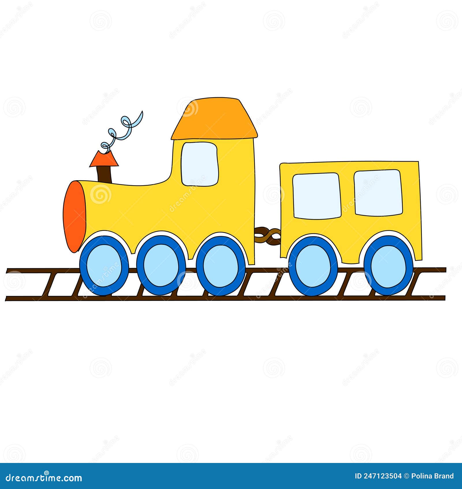 Ruedas De Vagón De Motor De Dibujos Animados Y Ferrocarril Para Niños.  Icono Lindo Para Cumpleaños De Vacaciones Y Tienda. Vector Ilustración del  Vector - Ilustración de muchacho, poco: 247123504