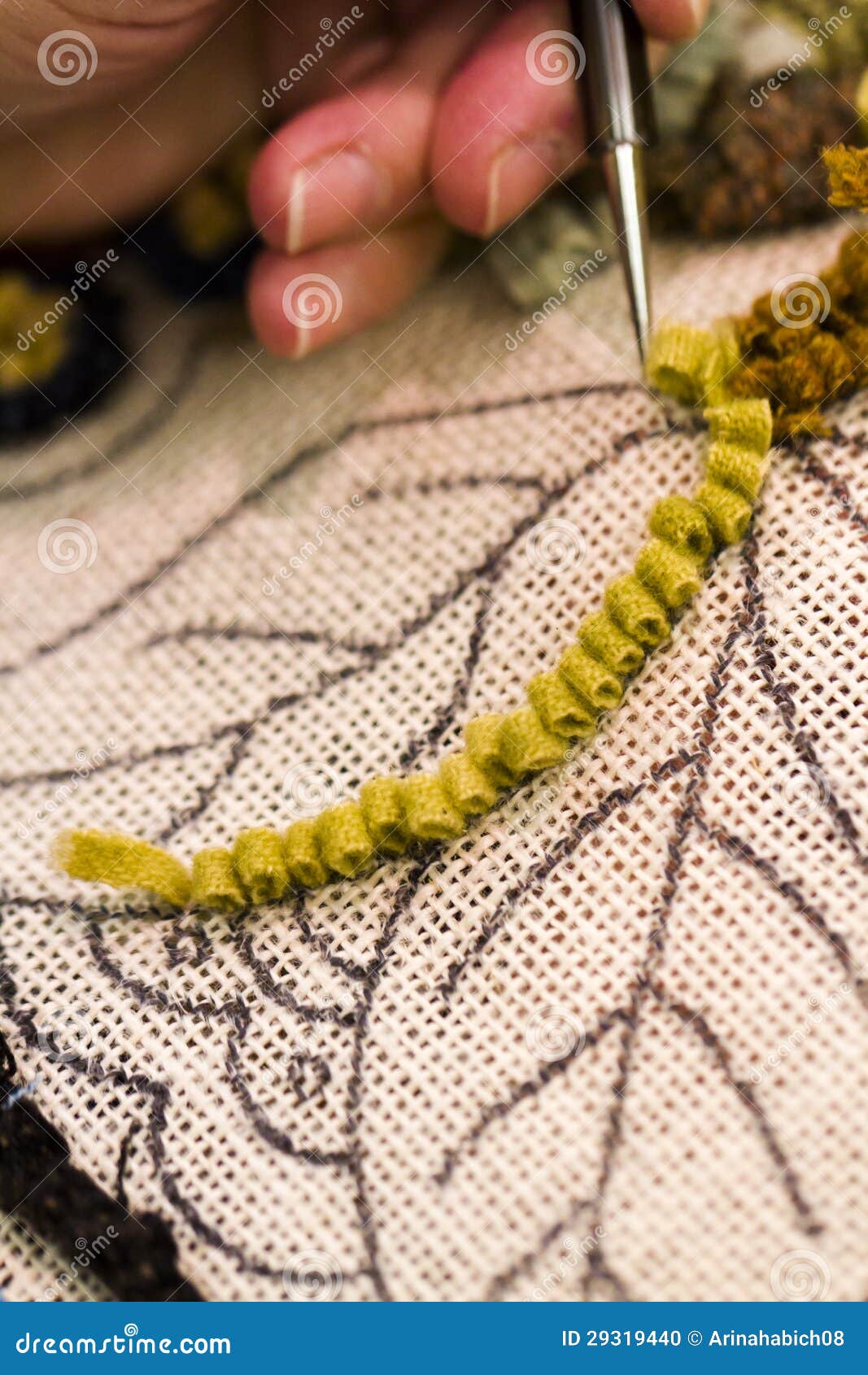 Rug hooking stock photo. Image of burlap, unfinished 29319440