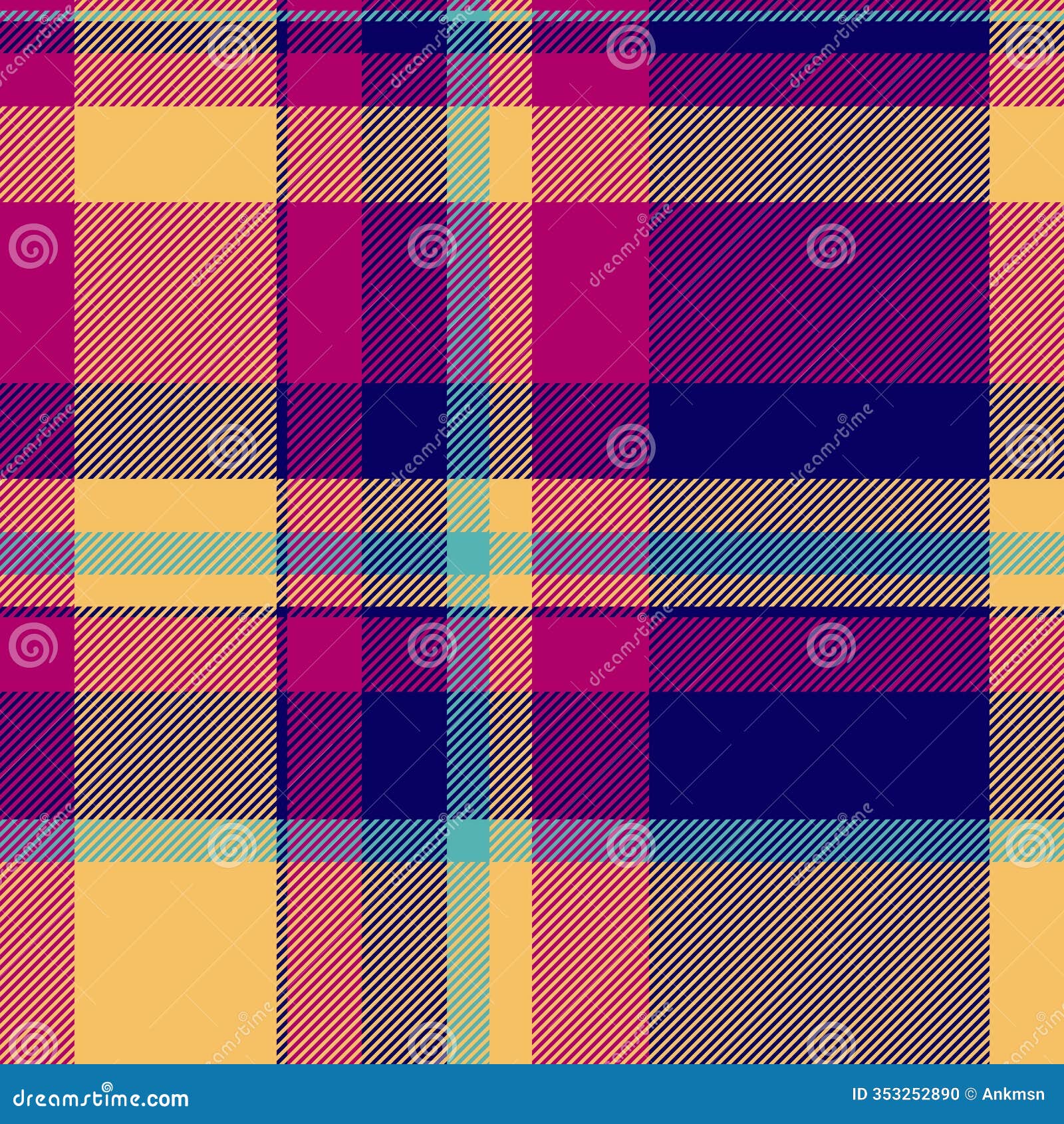 rug plaid pattern texture, craft fabric background tartan. oilcloth  textile check seamless in indigo and amber colors