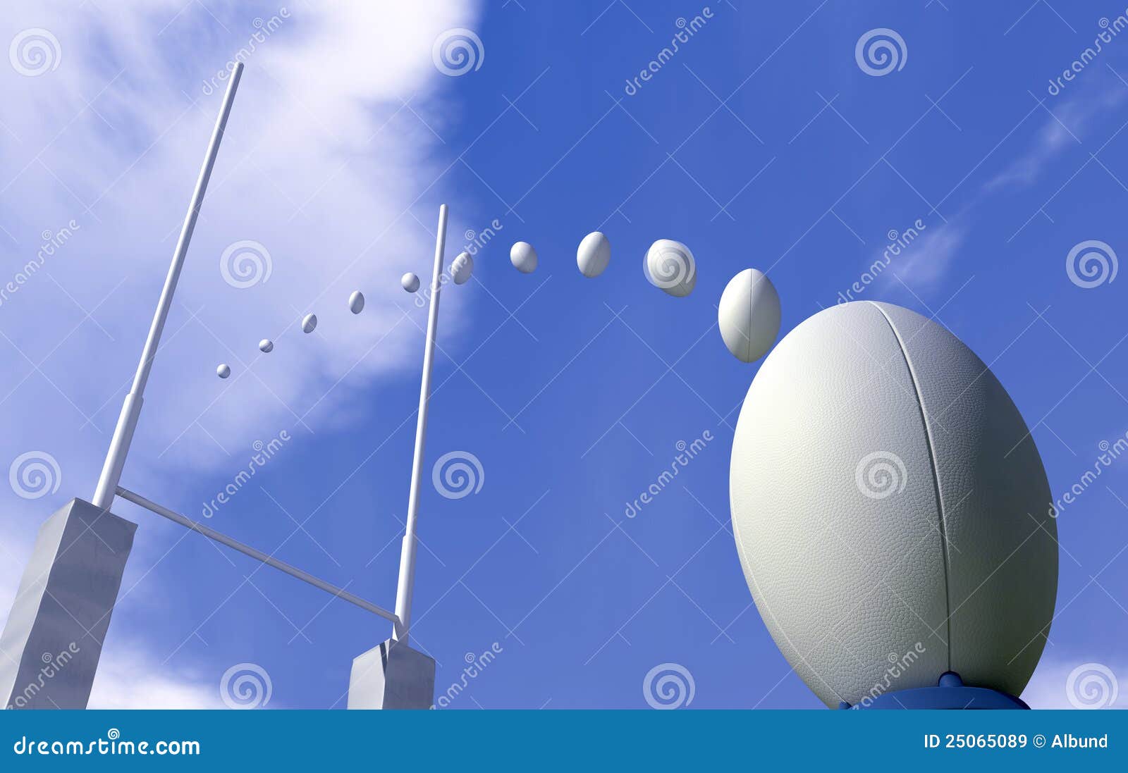 Rugby Ball Conversion Path stock illustration. Illustration of posts