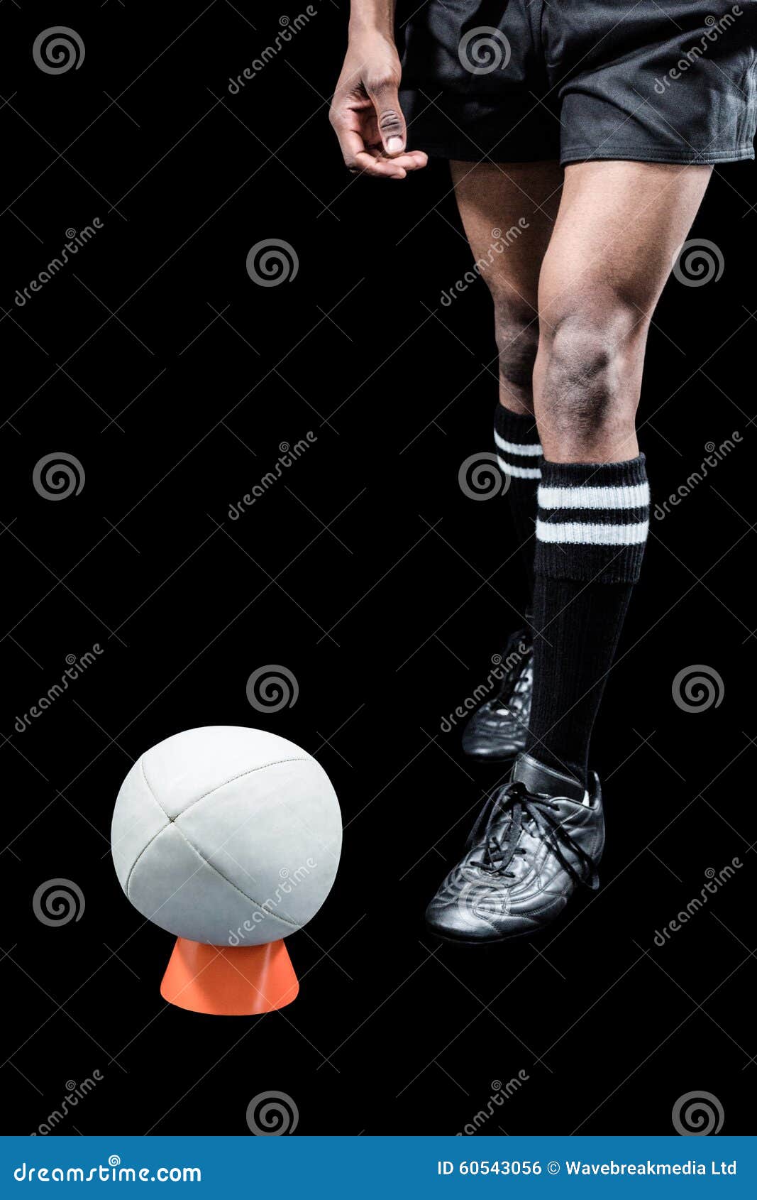 Rugby Ball on Kicking Tee by Sportsman Stock Photo Image of sports