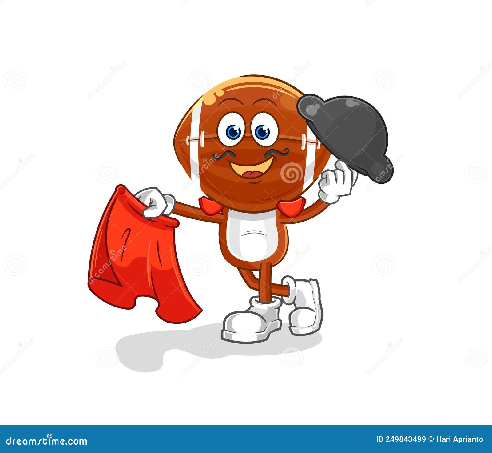 Rugby Head Postman Vector. Cartoon Character 249843270