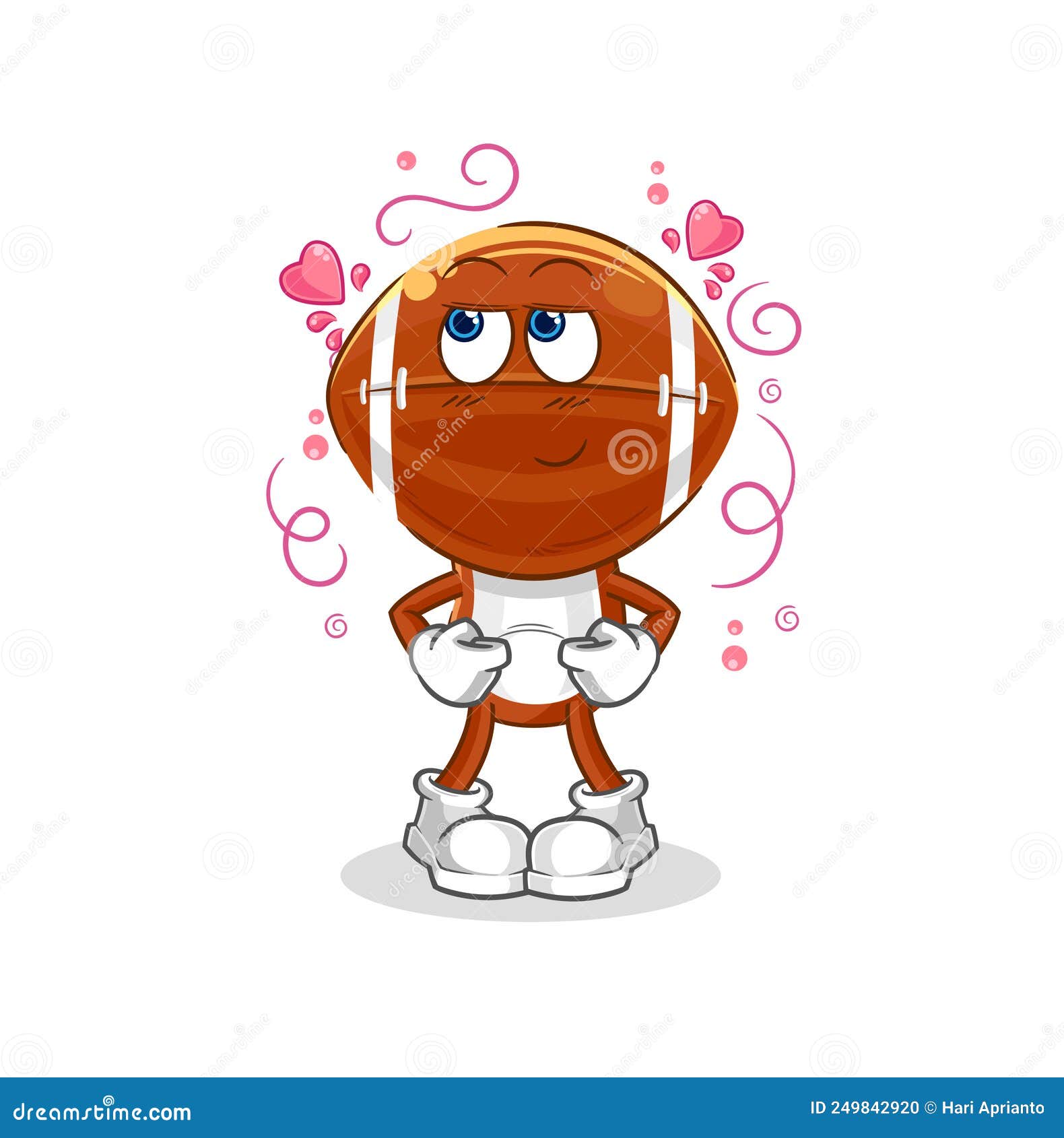 Rugby Head Postman Vector. Cartoon Character 249843270