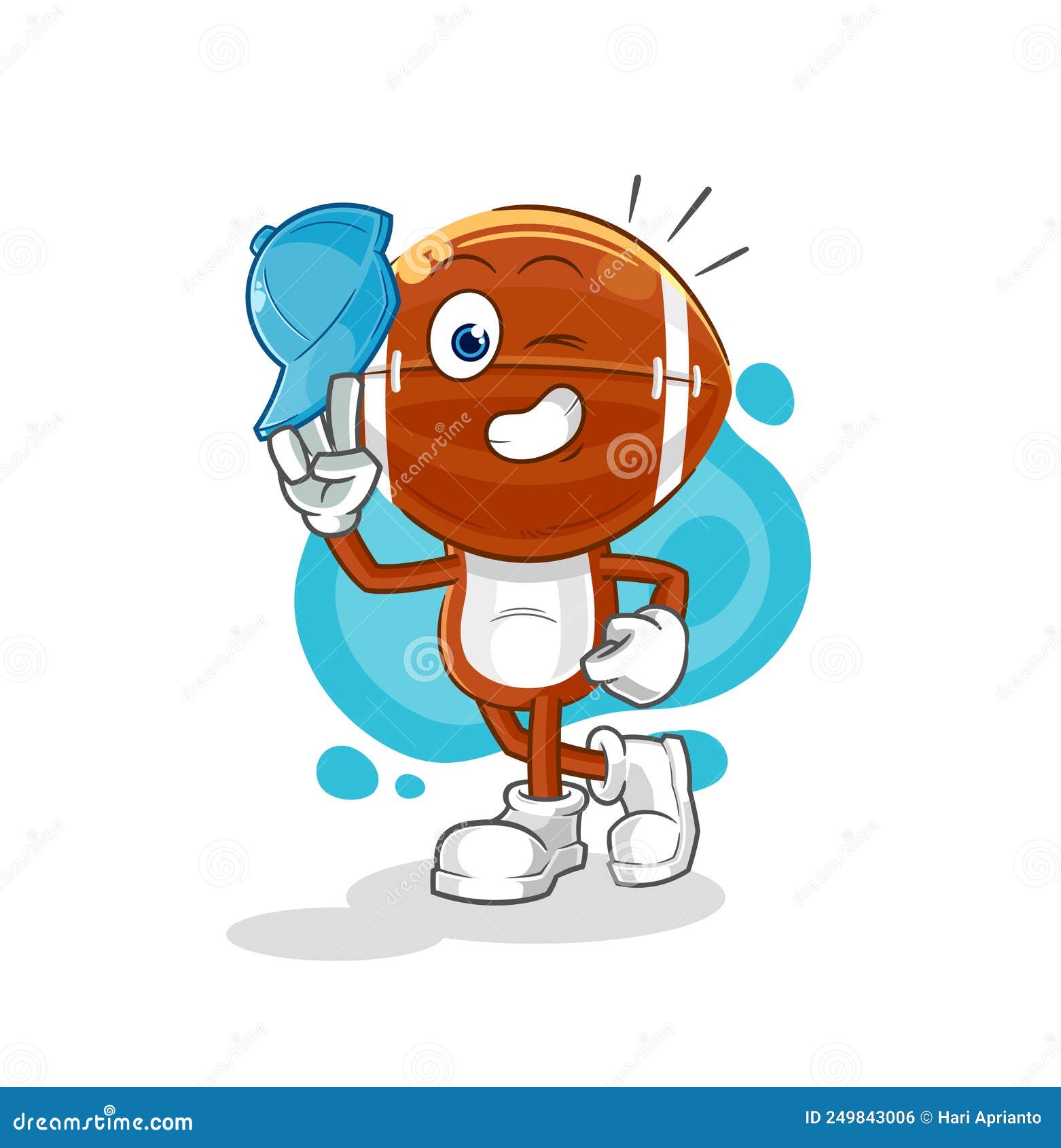 Rugby Head Postman Vector. Cartoon Character 249843270