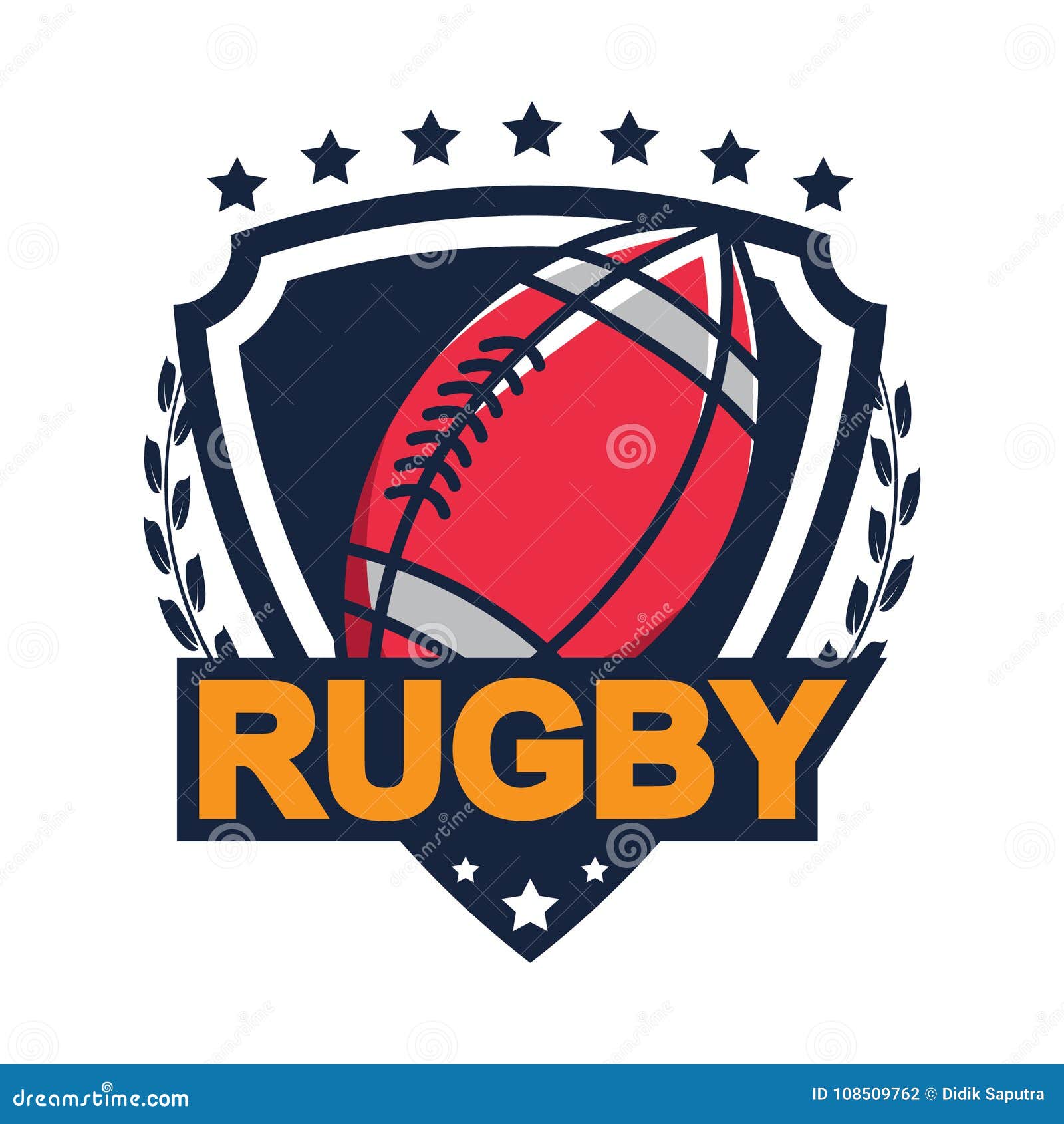 Rugby championship logo sport design Royalty Free Vector