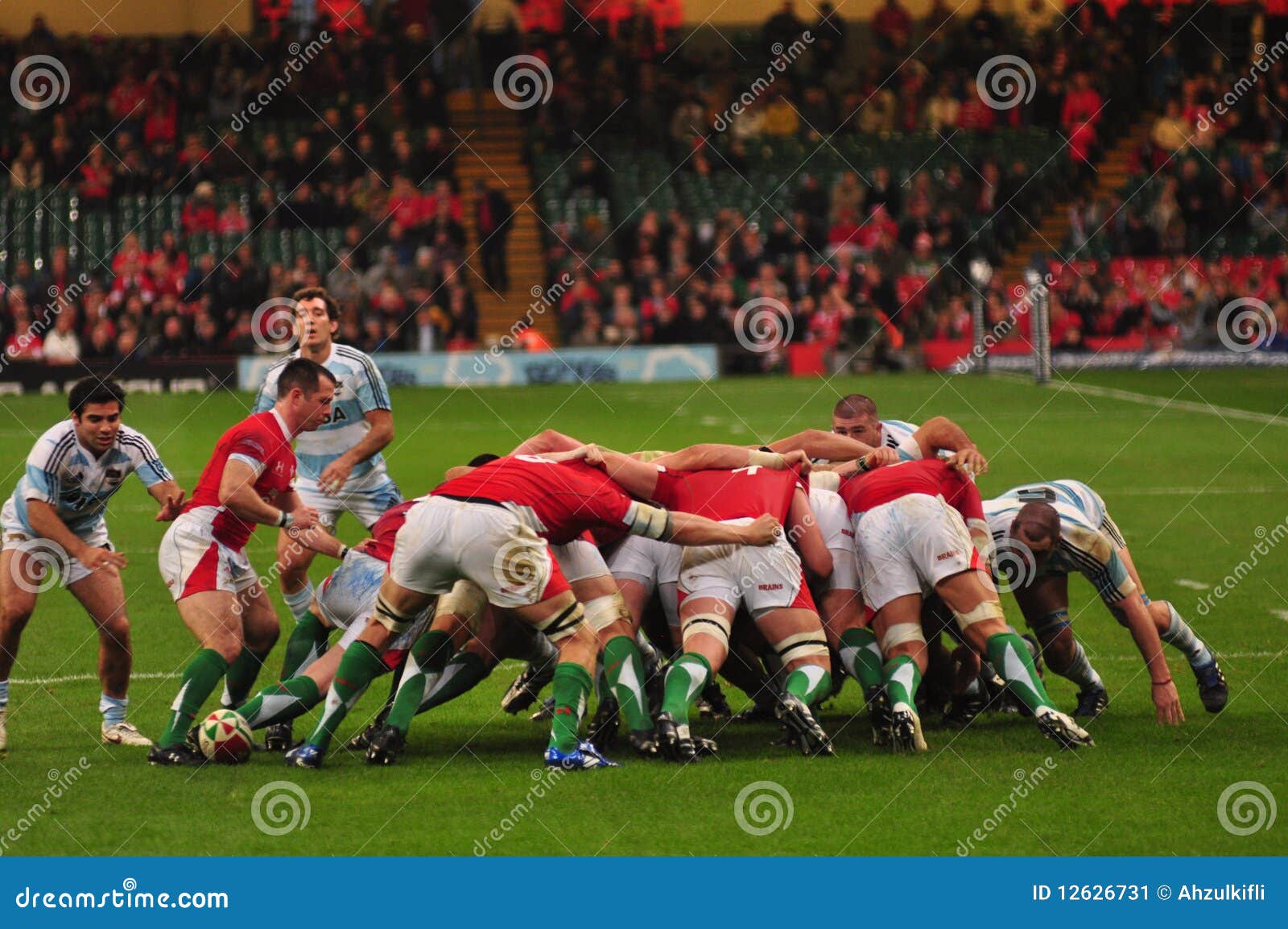 Rugby player doing scrum editorial photo. Image of rugby 12626731