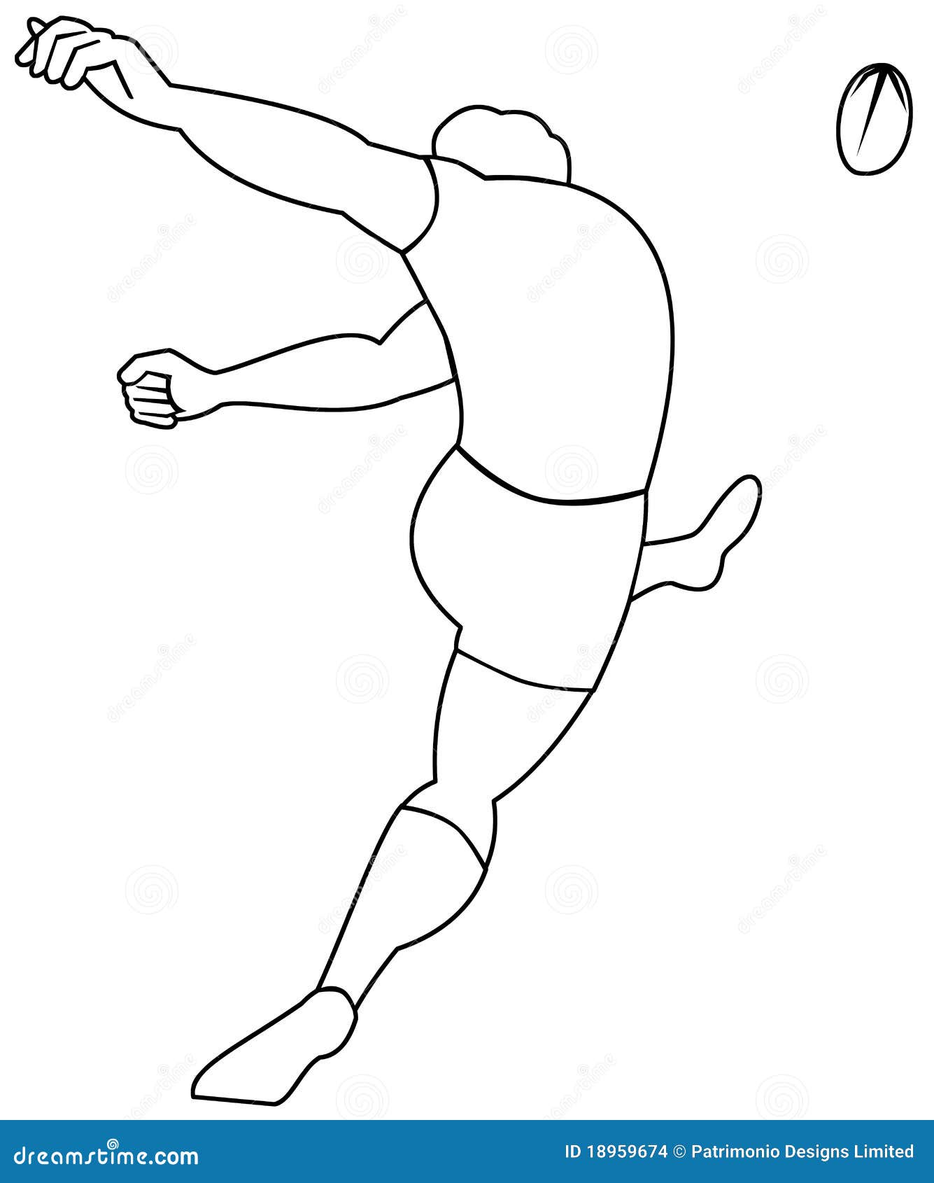 Rugby player kicking ball stock illustration. Illustration of score