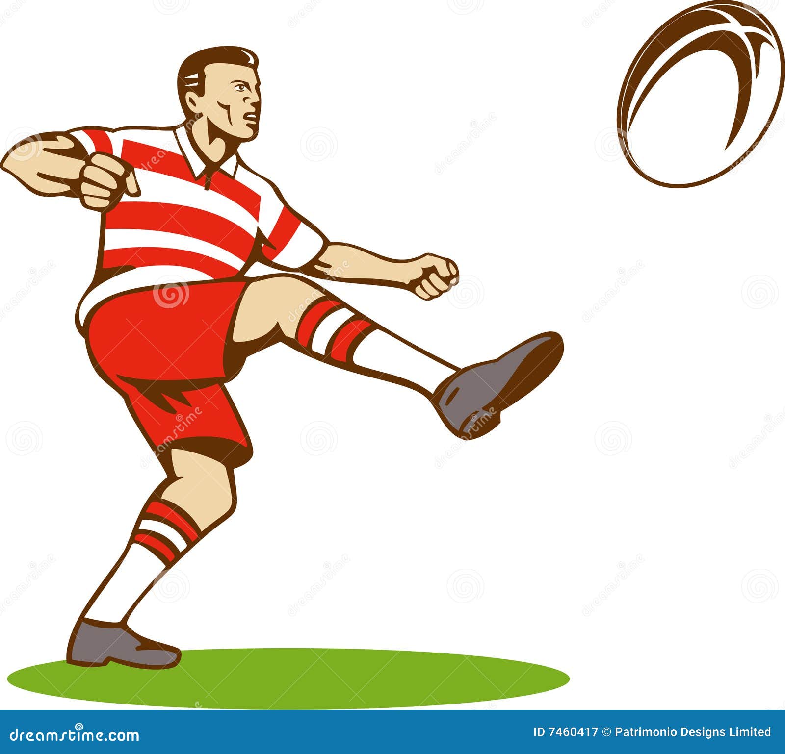 Rugby player kicking ball stock illustration. Illustration of rugby