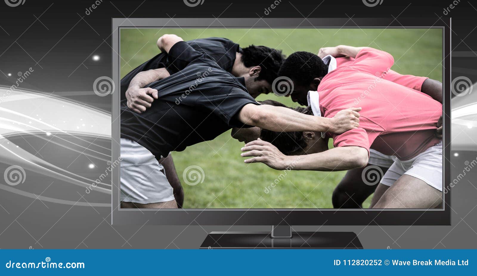 Rugby Players on Television Stock Photo Image of digital, abstract