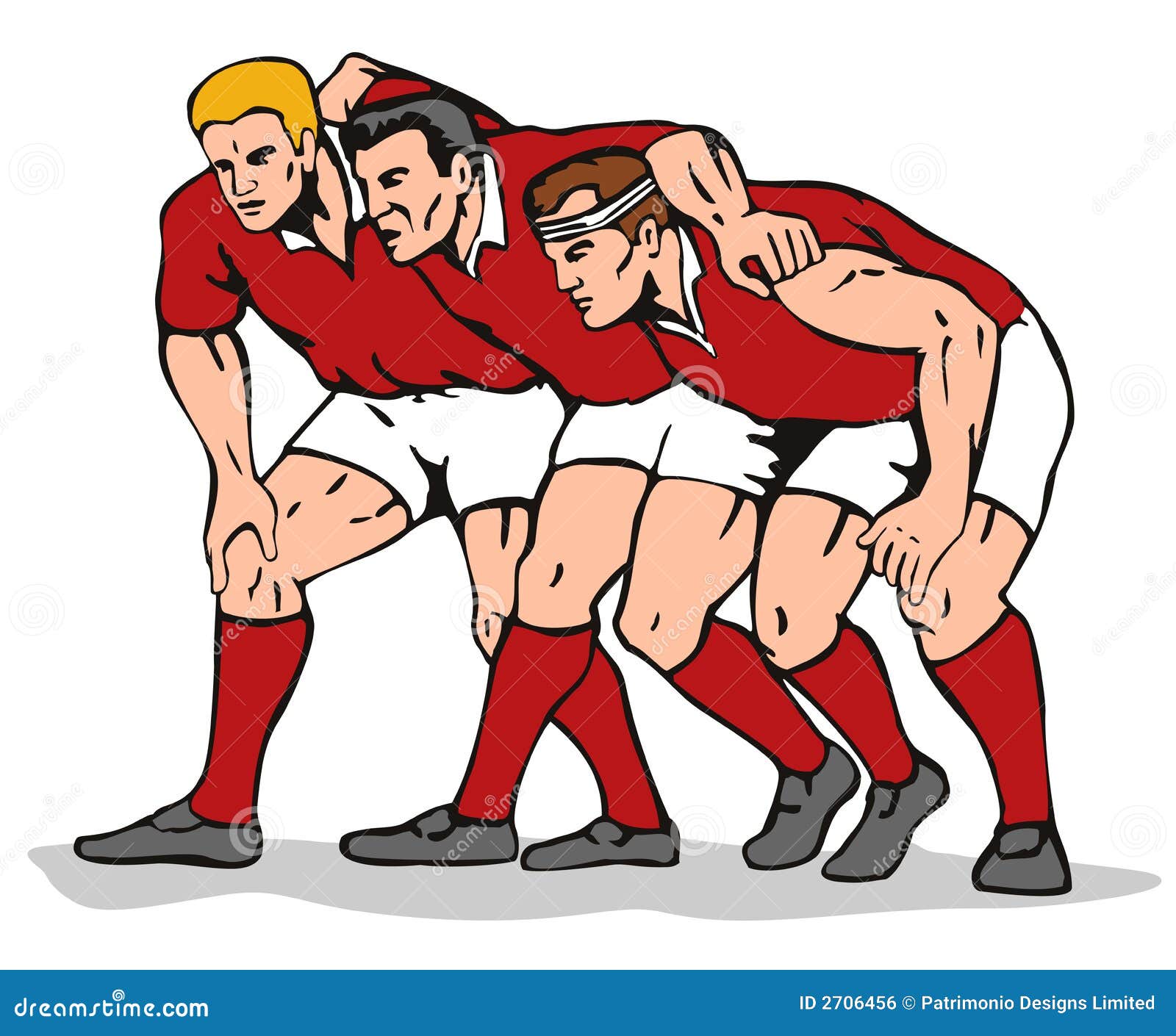 rugby three player scrum retro