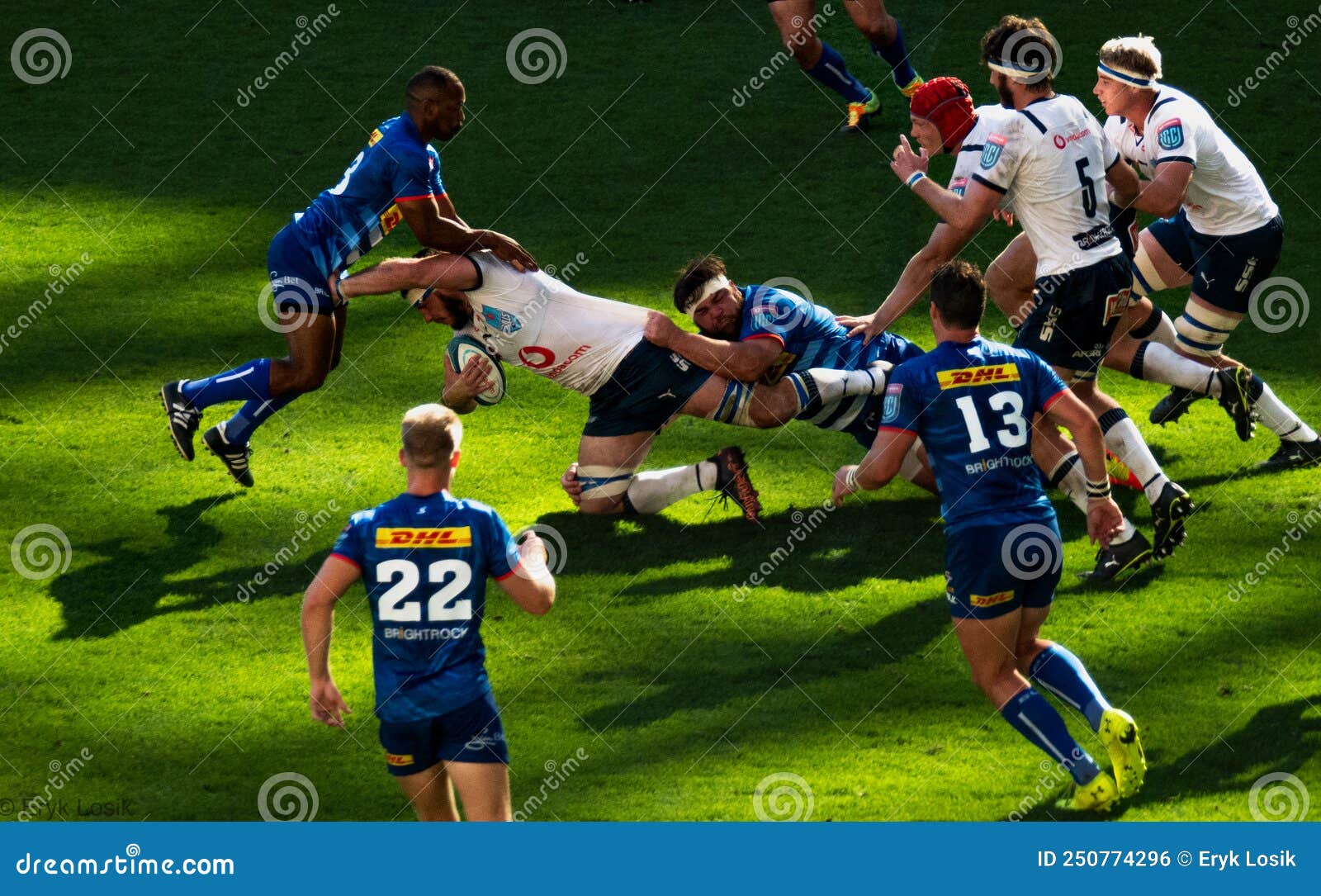 Rugdy Team DHL Stormers Playing Against Vodacom Bulls at DHL Stadium in Greenpoint, Cape Town, South Africa Editorial Photo