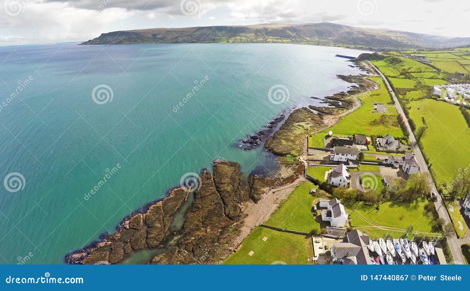 Rocks Irish Sea Atlantic Ocean on Coastline Giants Causeway Co. Antrim Northern Ireland Stock