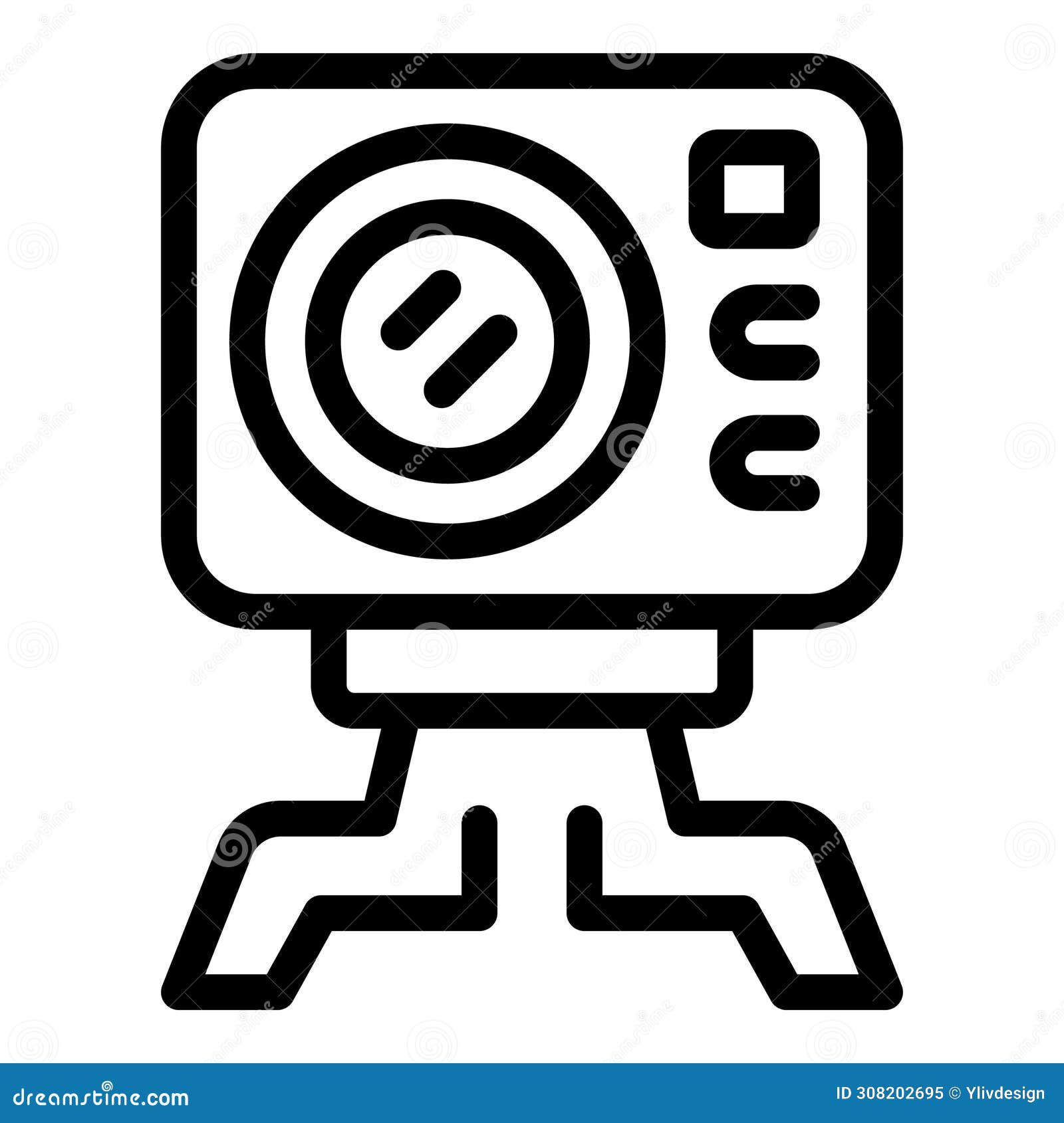rugged  camera icon outline . high quality video cam