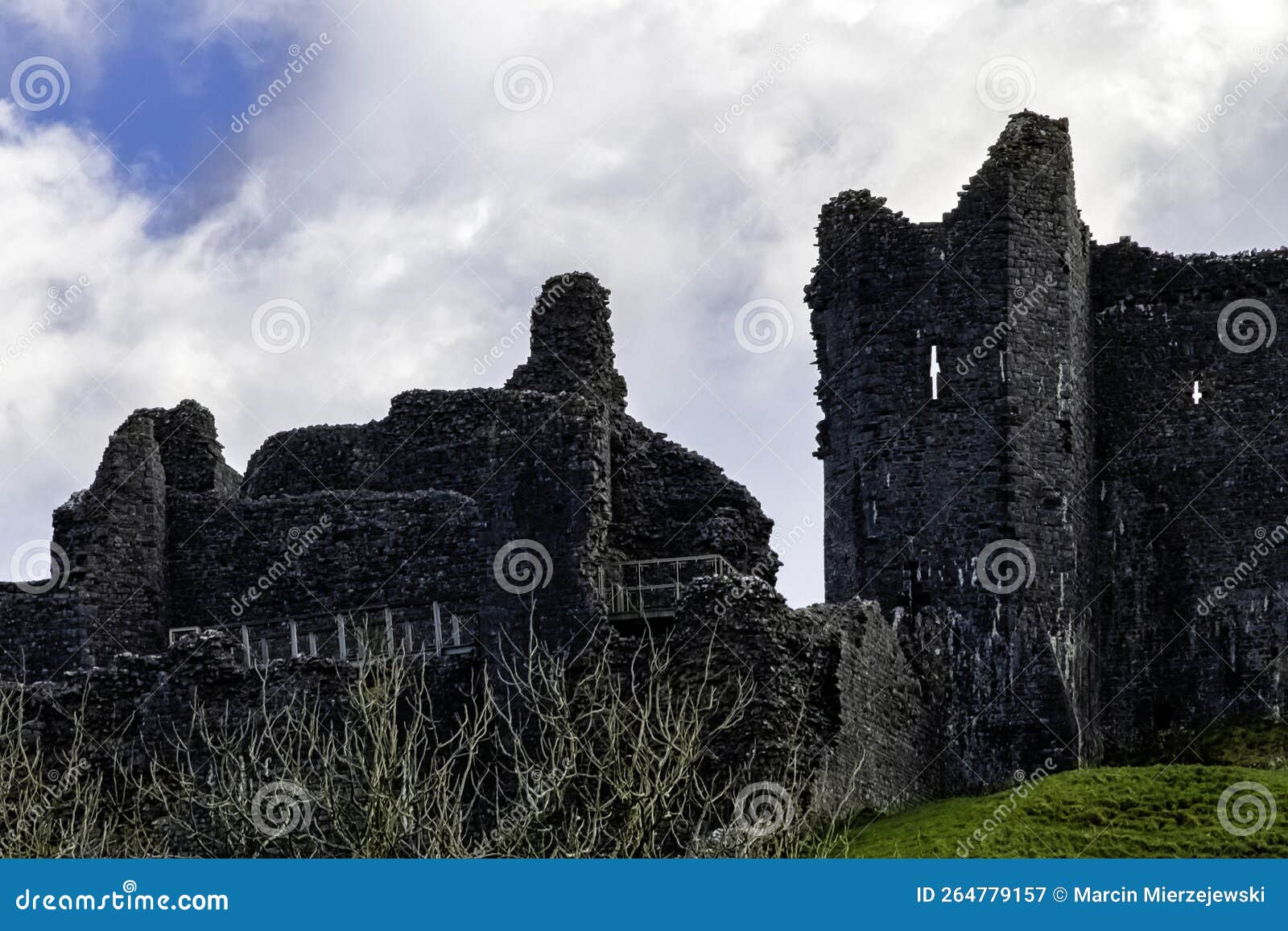 ruined carreg cennen castle - llandeilo, carmarthenshire, wales, uk