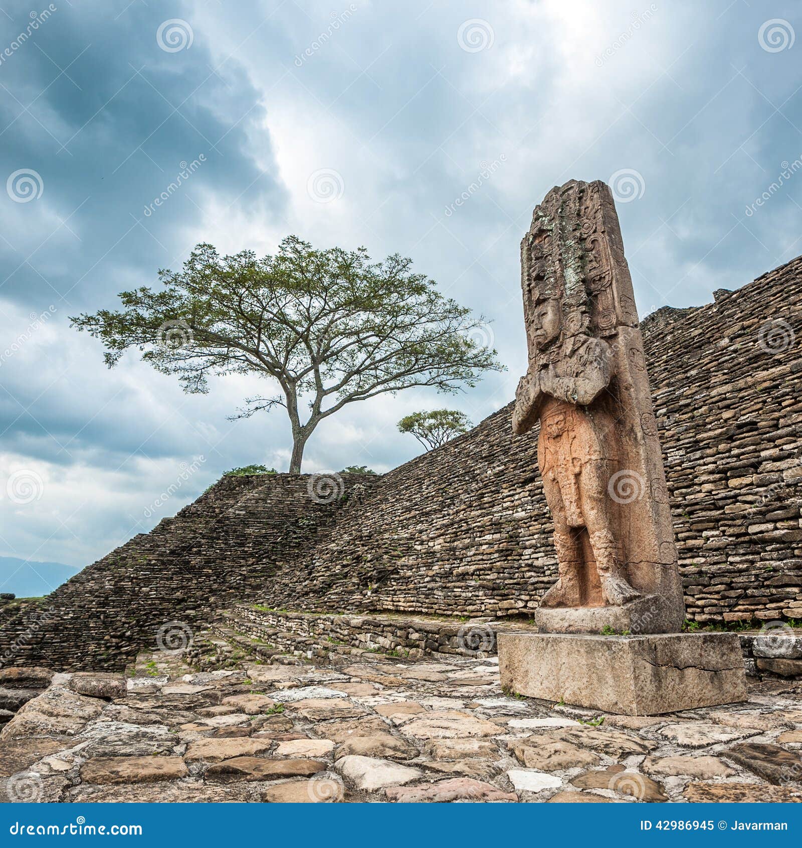 ruined mayan city tonina, chiapas, mexico